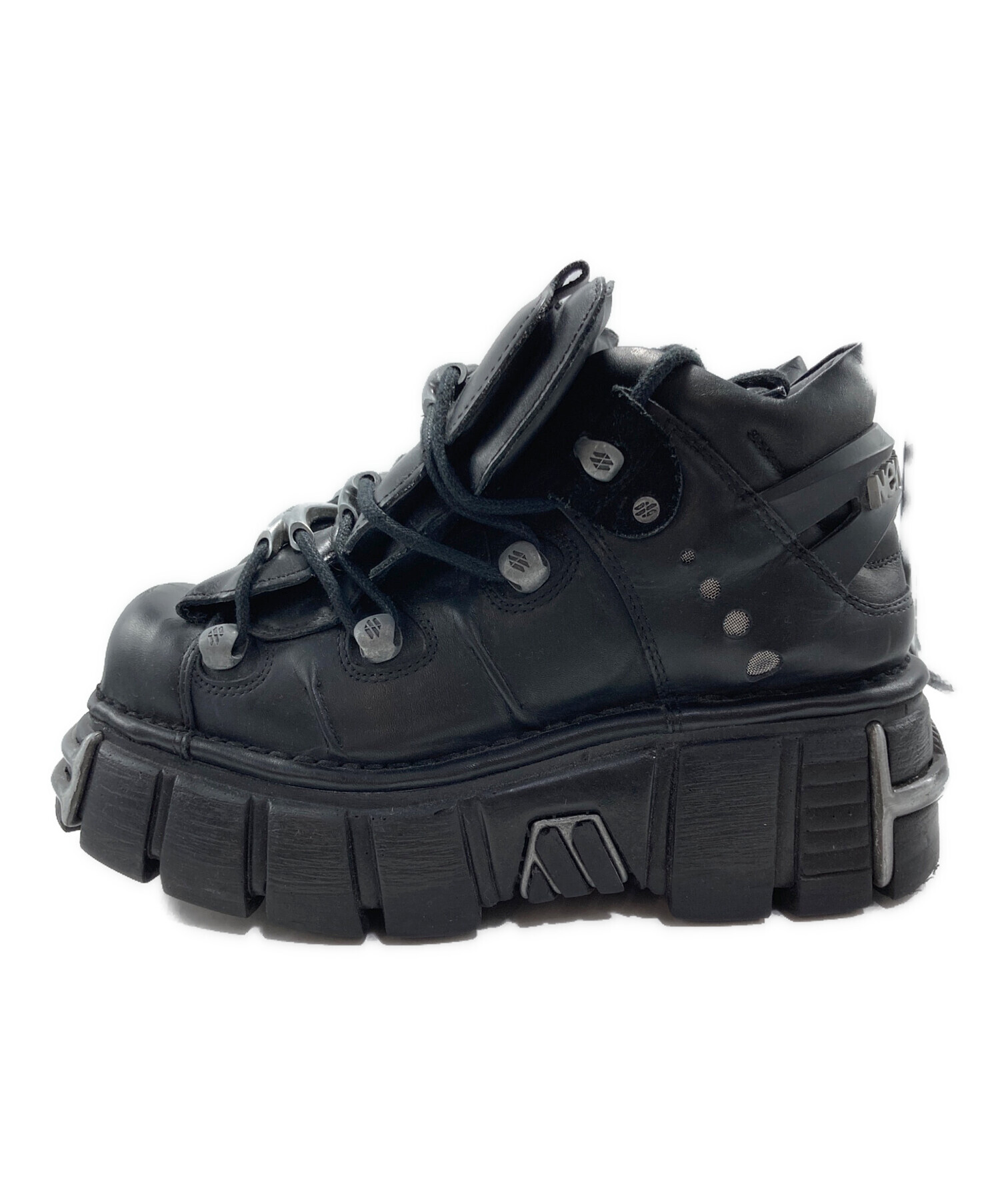 New Rock 42 厚底 ブーツ 中古・古着通販】NEWROCK (ニューロック) 厚底ブーツ ブラック サイズ
