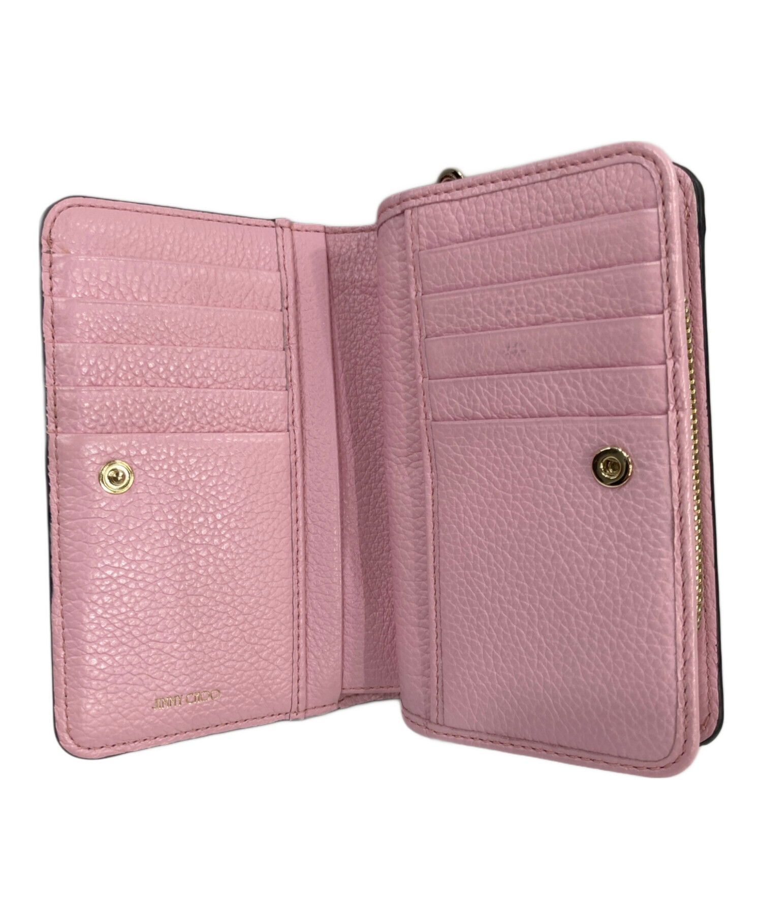 ジミー　チュー　レザー　長財布　スタッズ レディース　ピンク 中古・古着通販】JIMMY CHOO (ジミーチュウ) スタッズウォレット