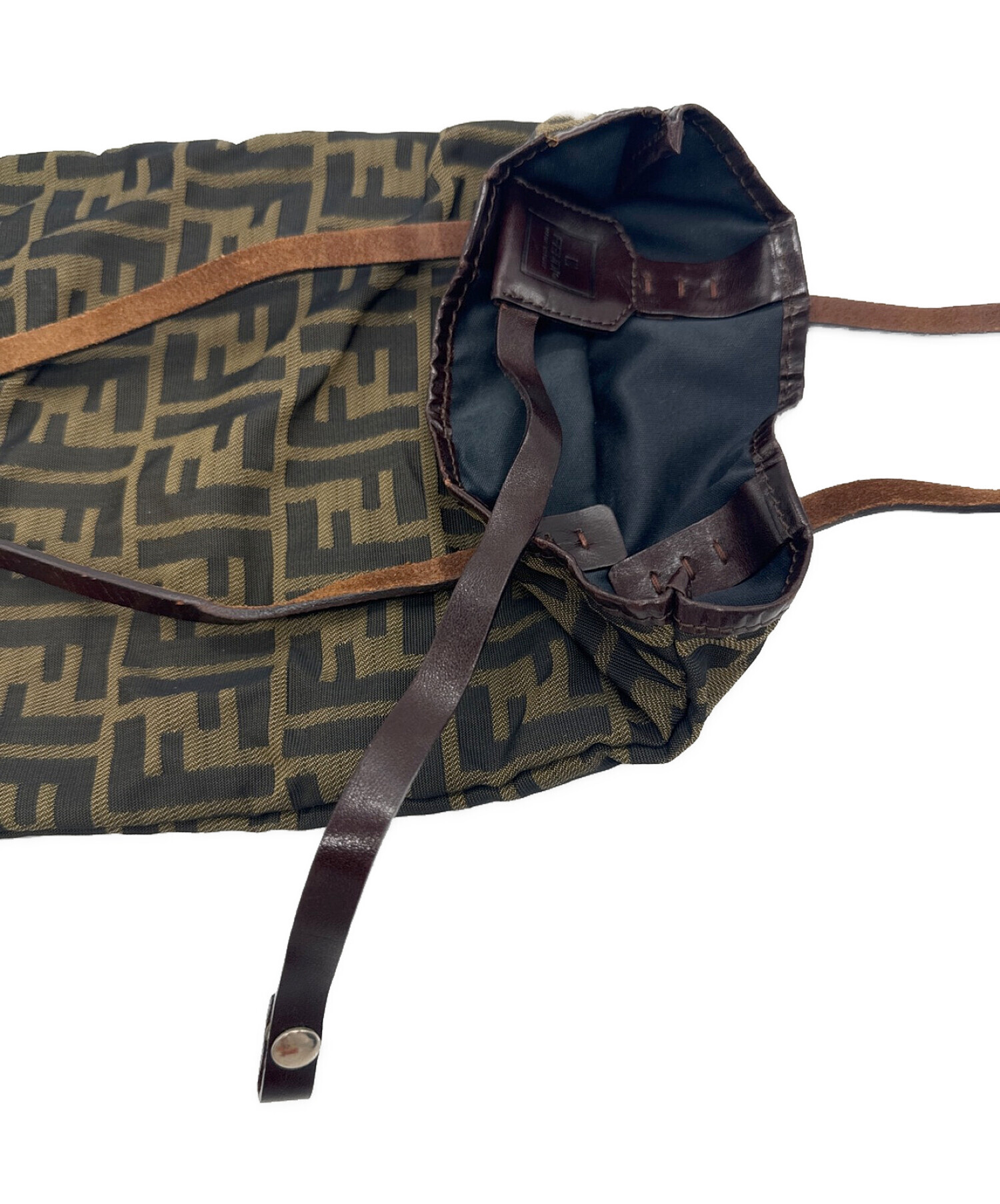 フェンディ ミニトートバッグ ズッカ柄 お弁当バッグ FENDI(フェンディ) ズッカ柄ミニトートバッグ ブラウン サイズ