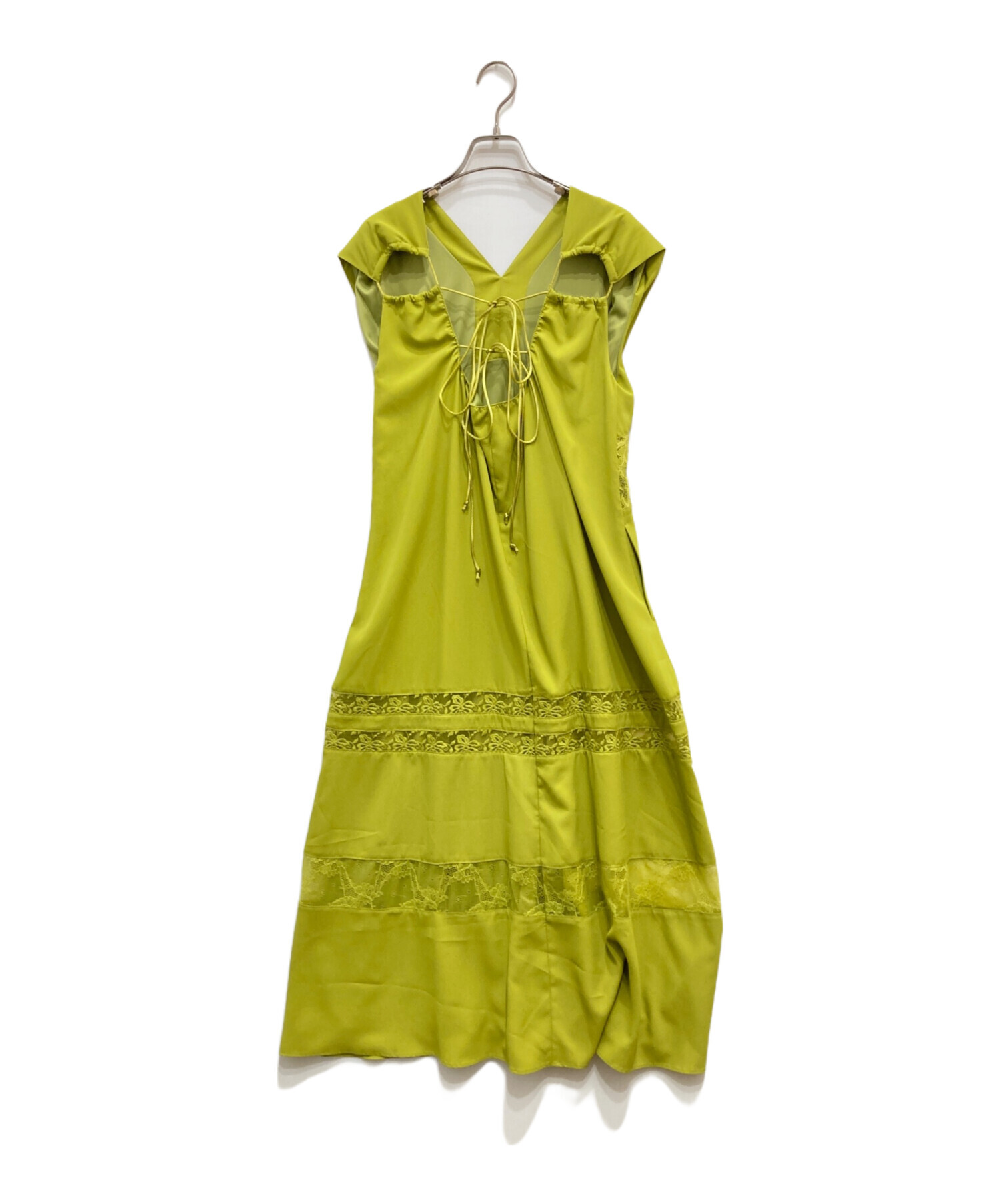 中古・古着通販】AMERI (アメリ) LACE DOCKING LACE UP DRESS / レース