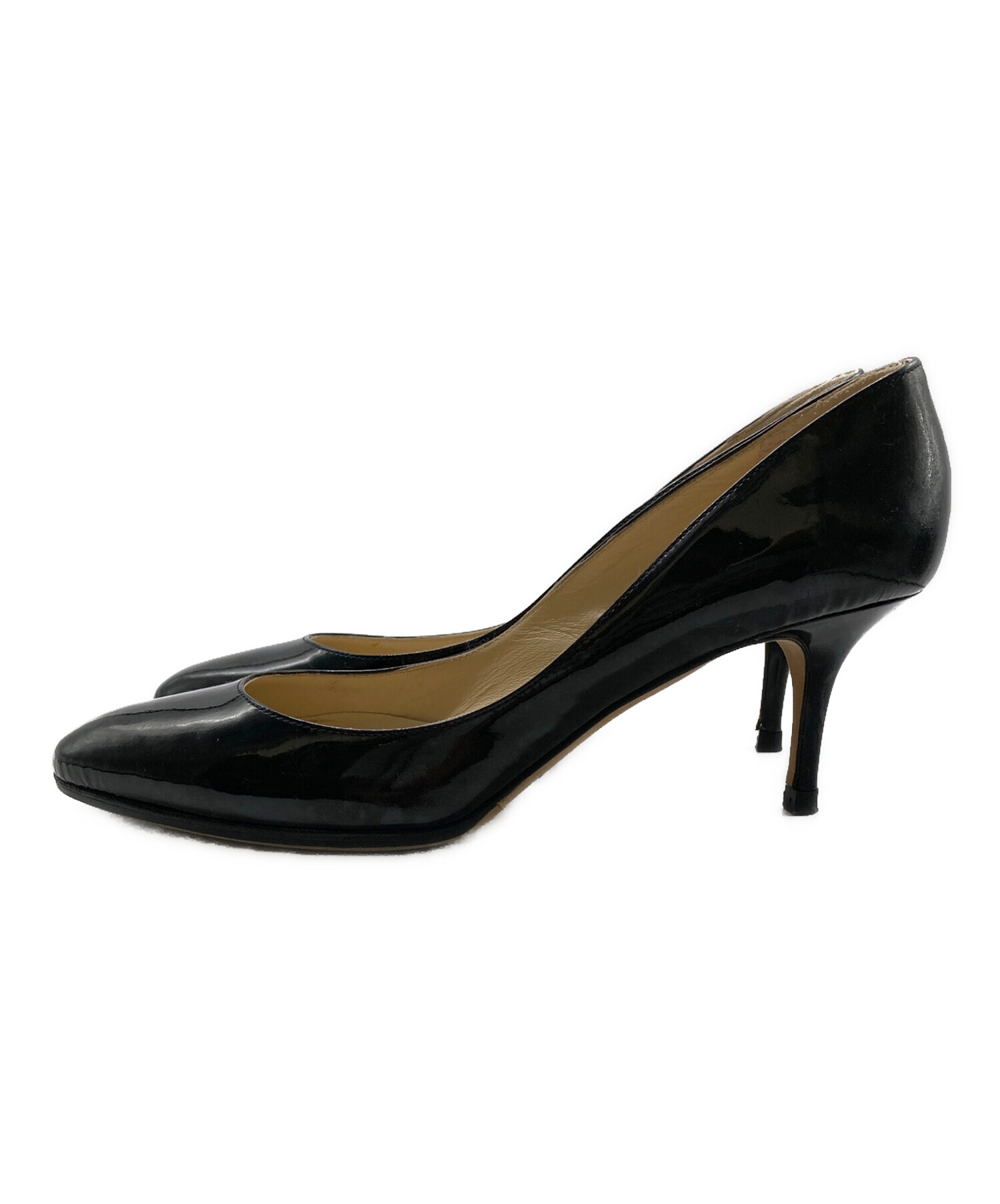 JIMMY CHOO (ジミーチュウ) エナメルヒールパンプス ブラック JIMMY CHOO (ジミーチュウ) エナメルヒールパンプス ブラック