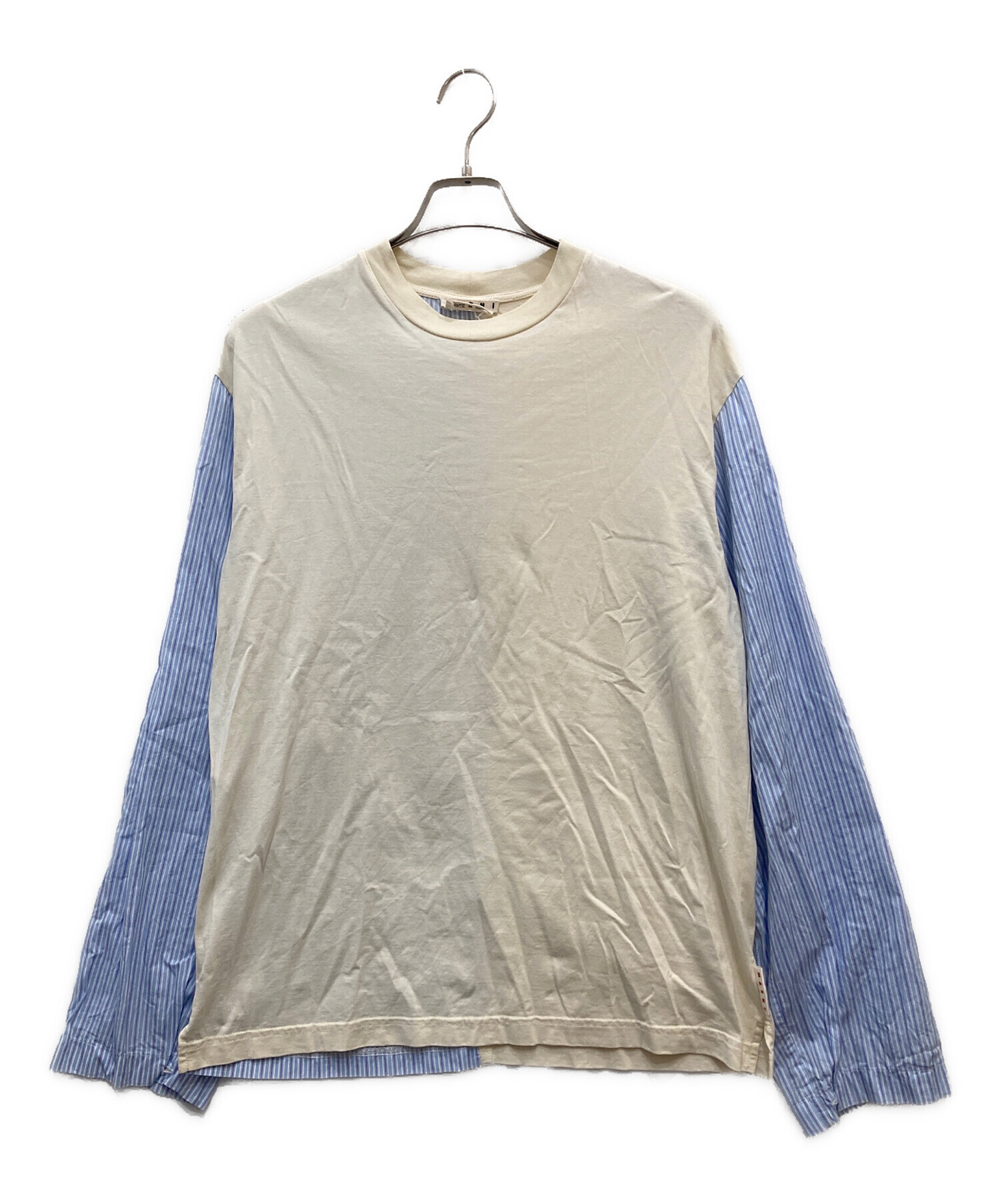 中古・古着通販】MARNI (マルニ) 切替カットソー アイボリー×ブルー 