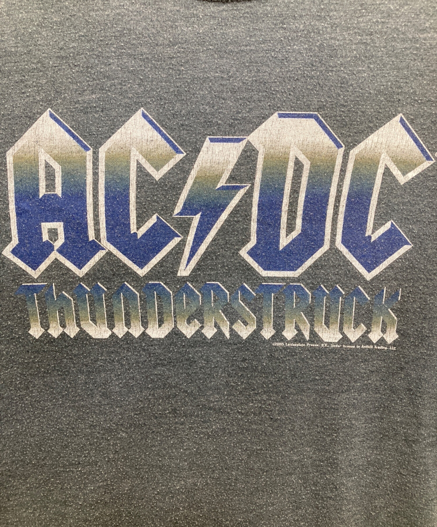 希少】00s AC/DC ロンT フェード バンT 短丈 ブラック 2005年 中古・古着