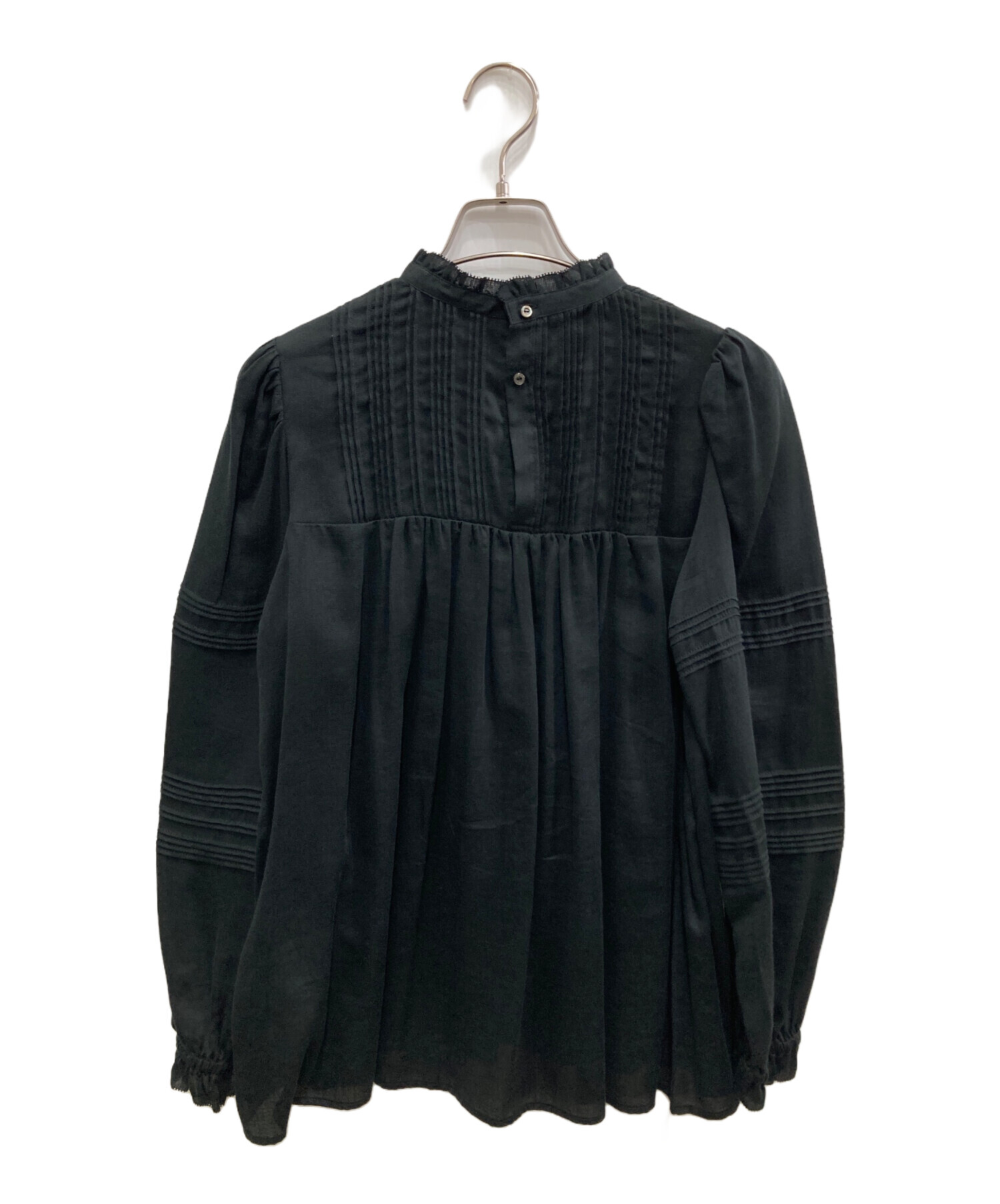 Demi-Luxe BEAMS ビッグカラーブラウス 黒 36 中古・古着通販】Demi-Luxe BEAMS (デミルクス ビームス) ピンタック