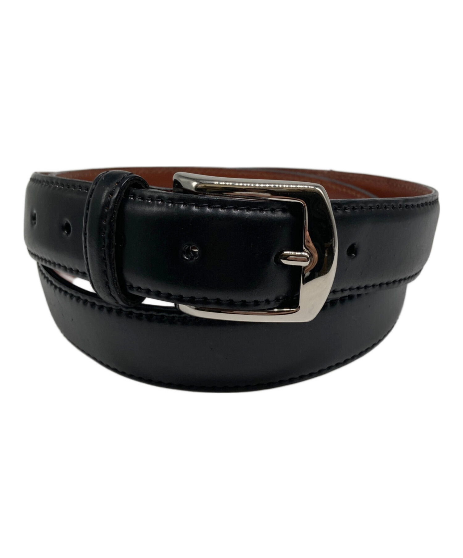 【未使用】シェルコードバン ベルト ブラック 中古・古着通販】Alden (オールデン) シェルコードバンレザーベルト