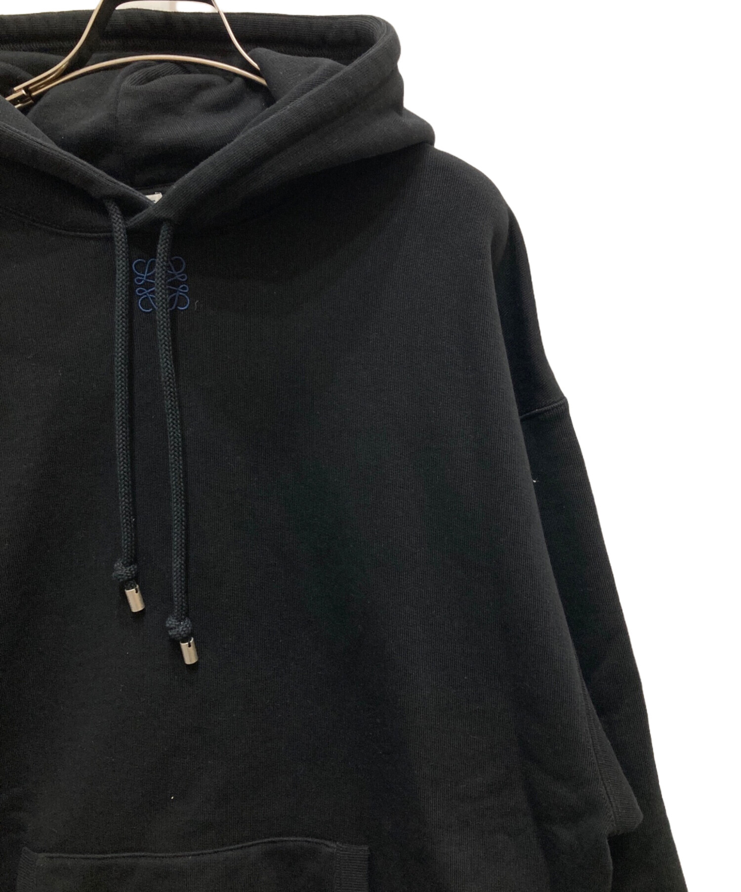 ロエベ アナグラムパーカー ブラック 中古・古着通販】LOEWE (ロエベ) アナグラムコットンパーカー ブラック