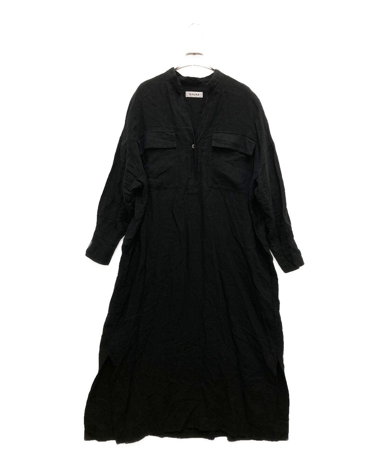 SACRA サクラ ラムウール メルトンジレ 38 ブラック 中古・古着通販】SACRA (サクラ) PREMIUM BELGIUM LINEN OP ブラック