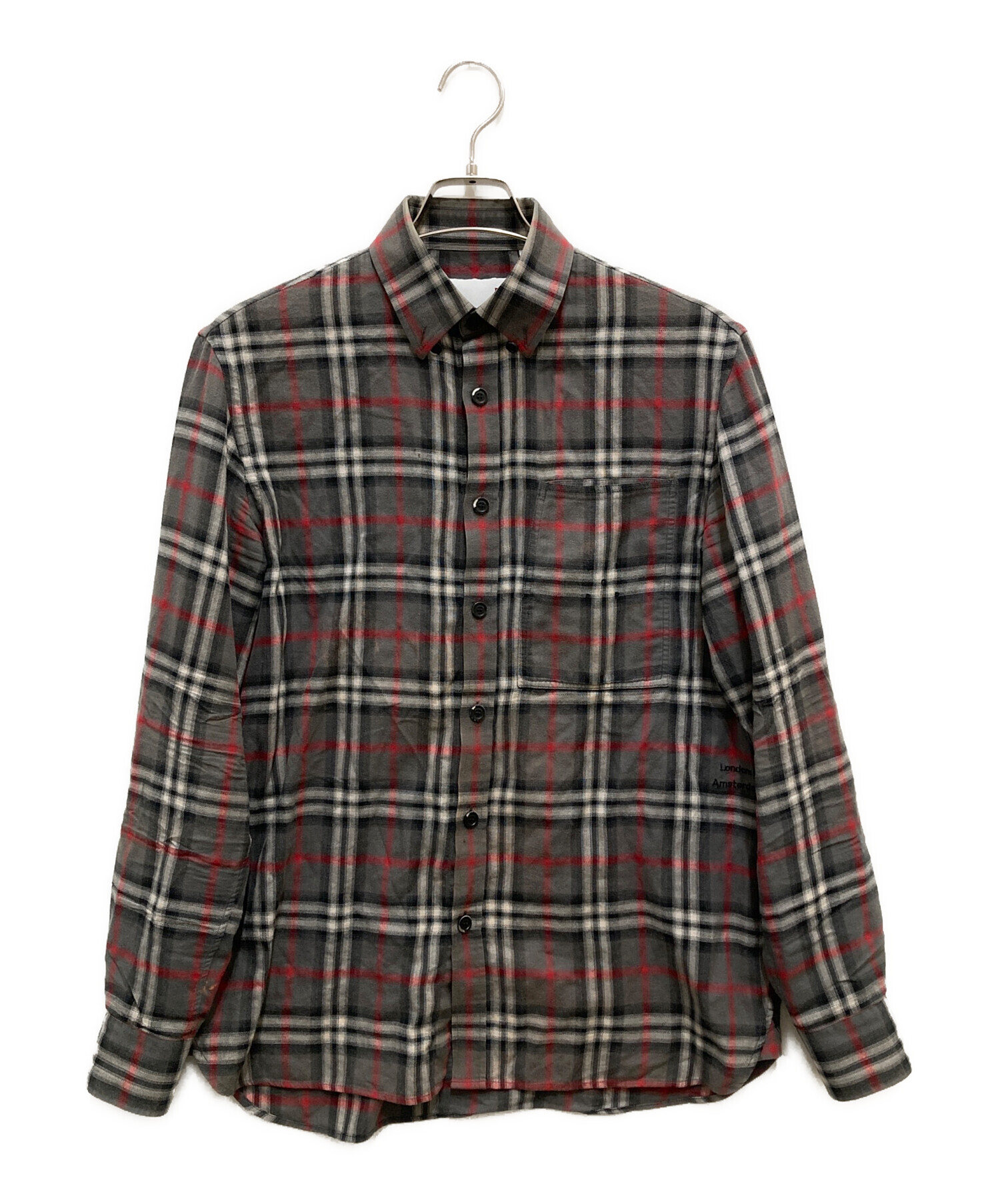 中古・古着通販】BURBERRY (バーバリー) ボタンダウンシャツ グレー 