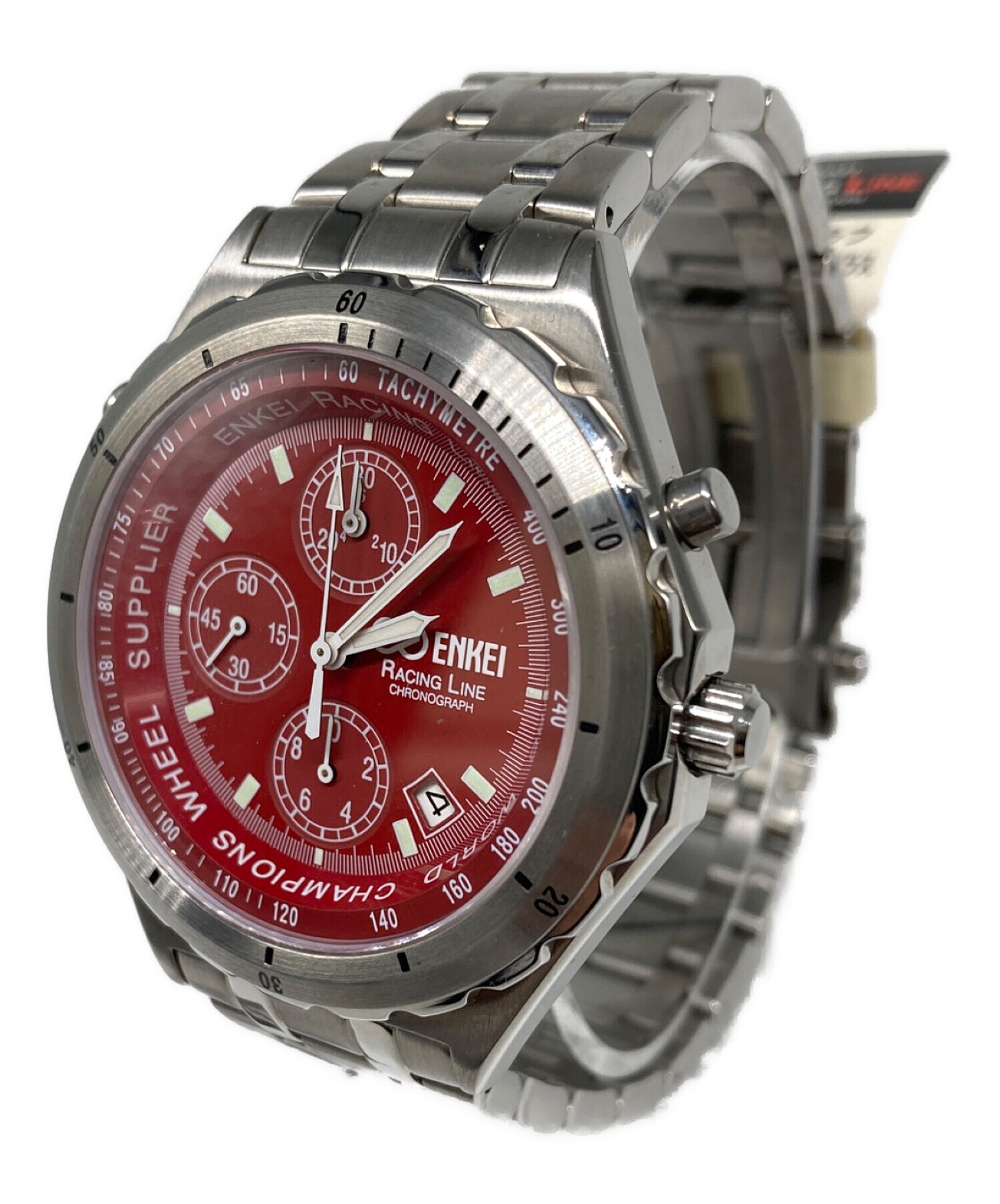 時計 ENKEI RACING LINE CHRONOGRAPH 中古・古着通販】ENKEI (エンケイ) クロノグラフ レッド｜ブランド