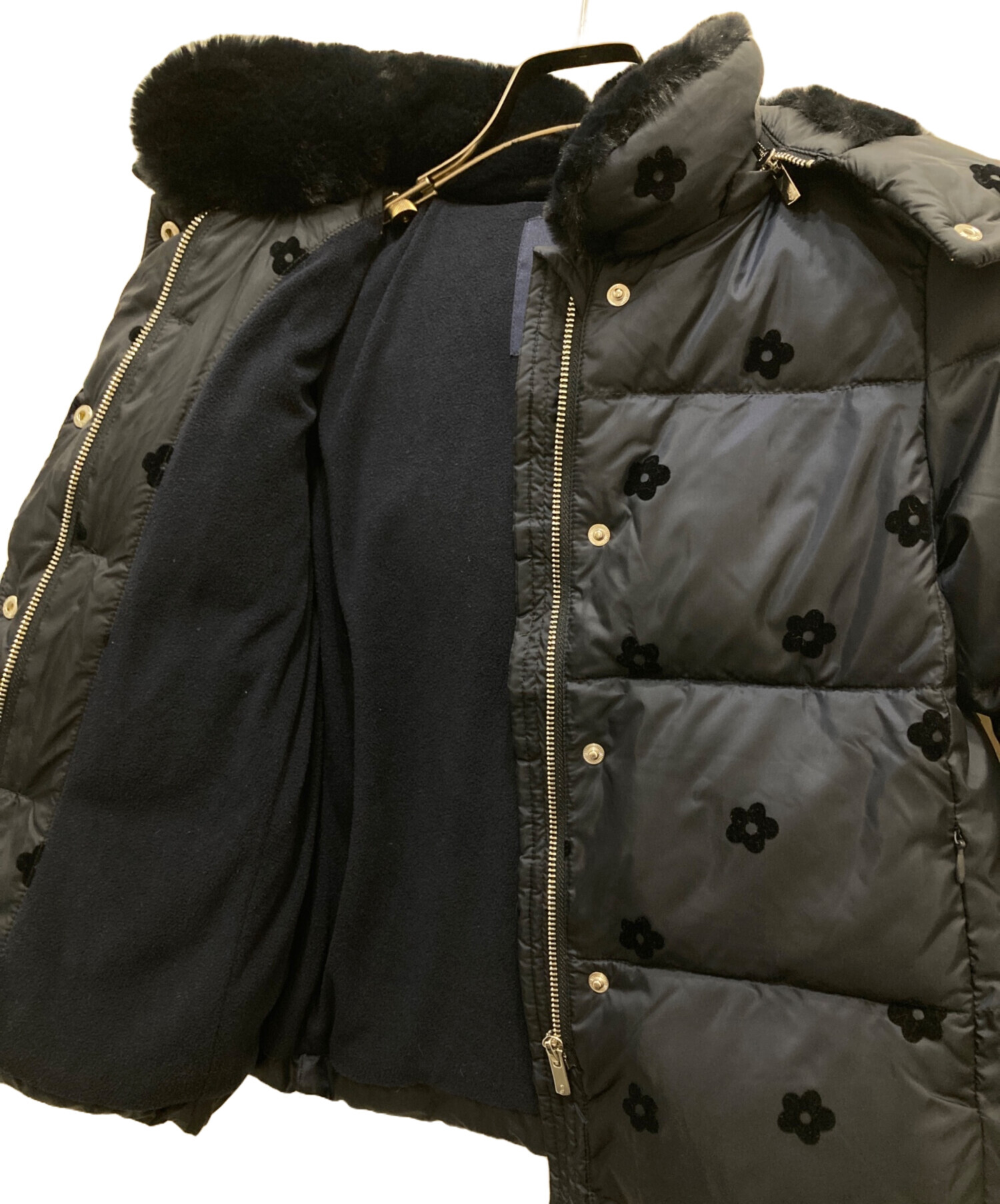 中古・古着通販】jacadi (ジャカディ) 花柄中綿ジャケット ネイビー