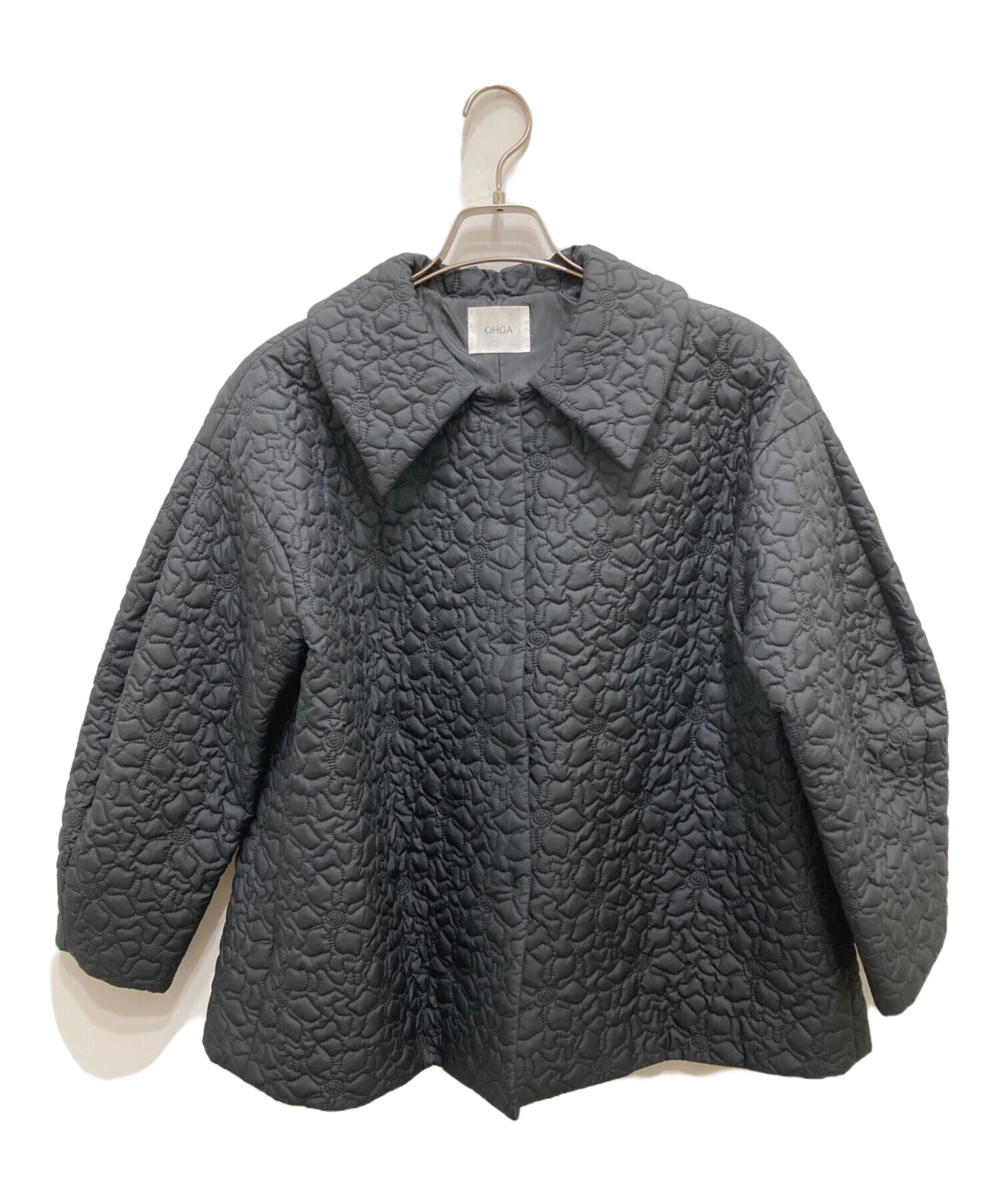 中古・古着通販】OHGA (オオガ) フラワーキルトコート ブラック サイズ