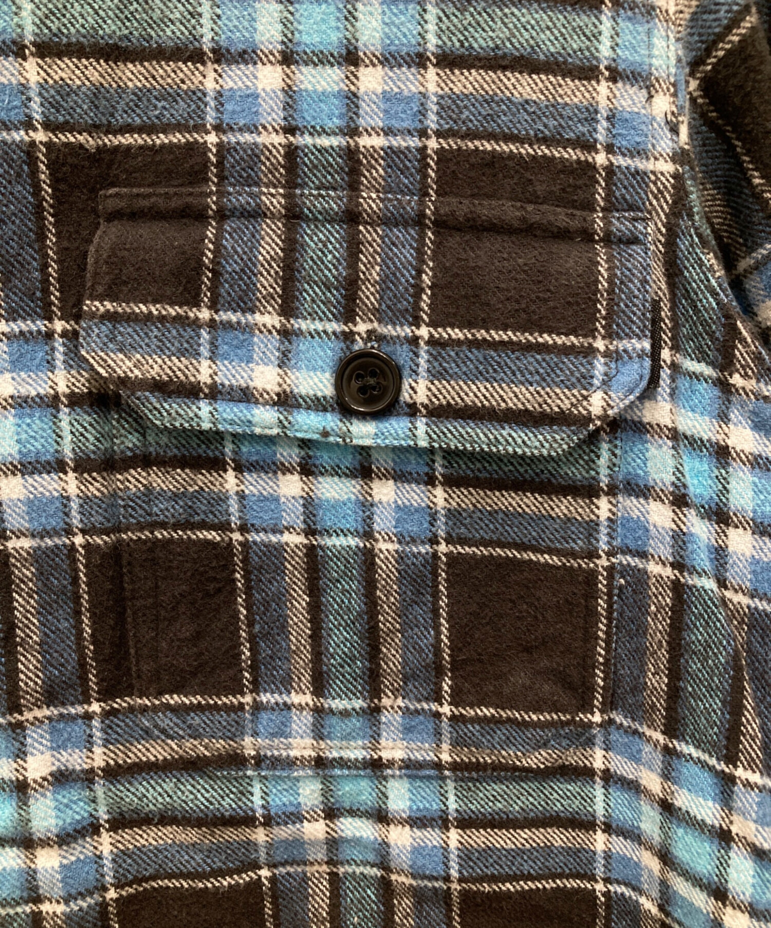 中古・古着通販】stussy (ステューシー) ネルシャツ ブルー×ブラック