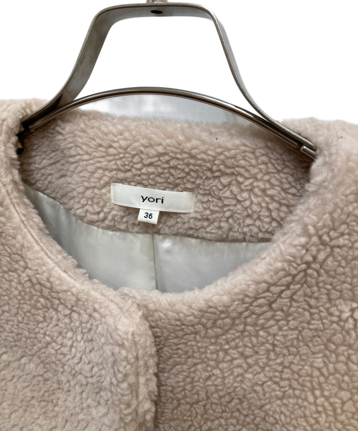 中古・古着通販】yori (ヨリ) もふボアコート ベージュ サイズ:36