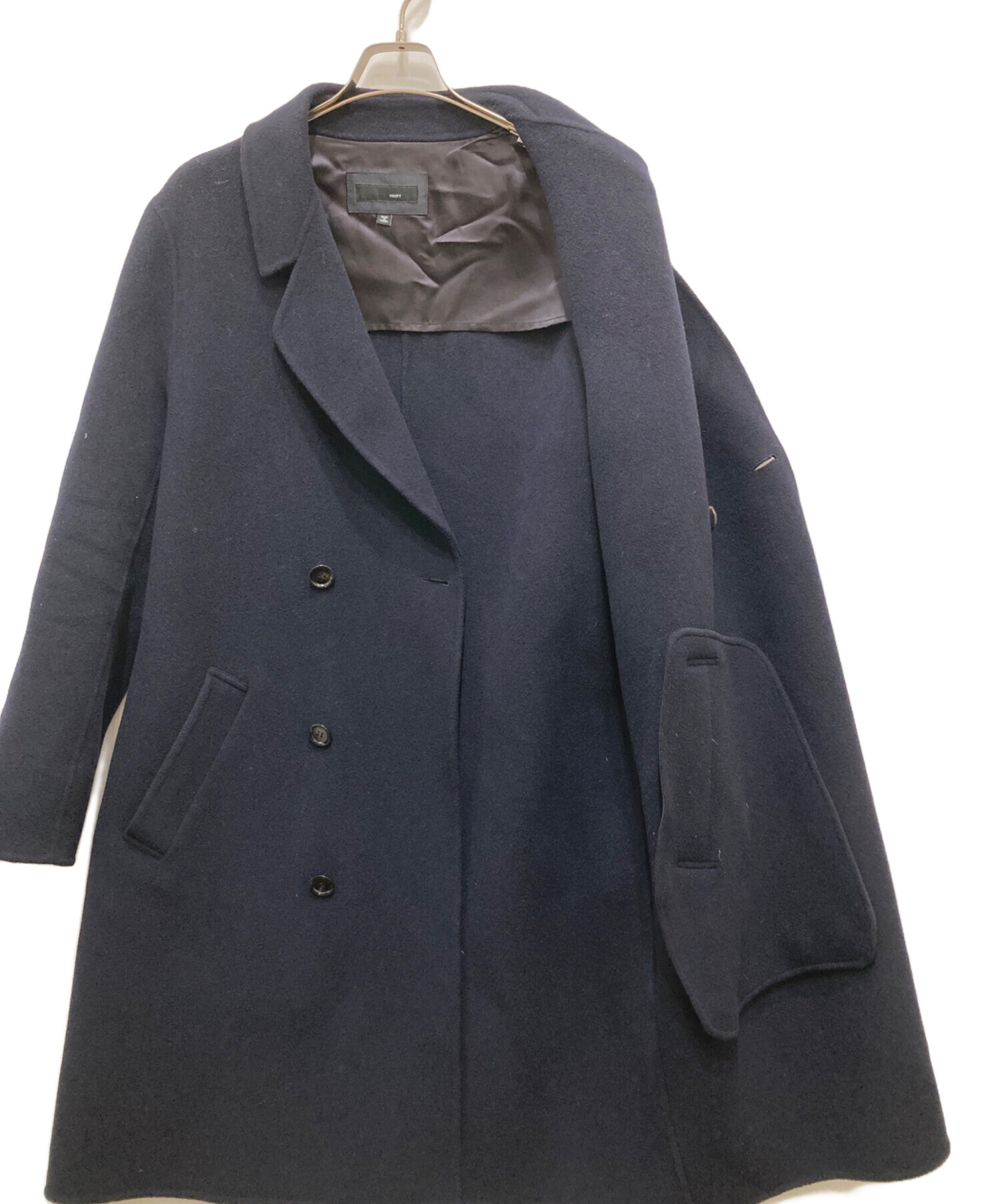 中古・古着通販】KNOTT (ノット) ロングオーバーコート ネイビー