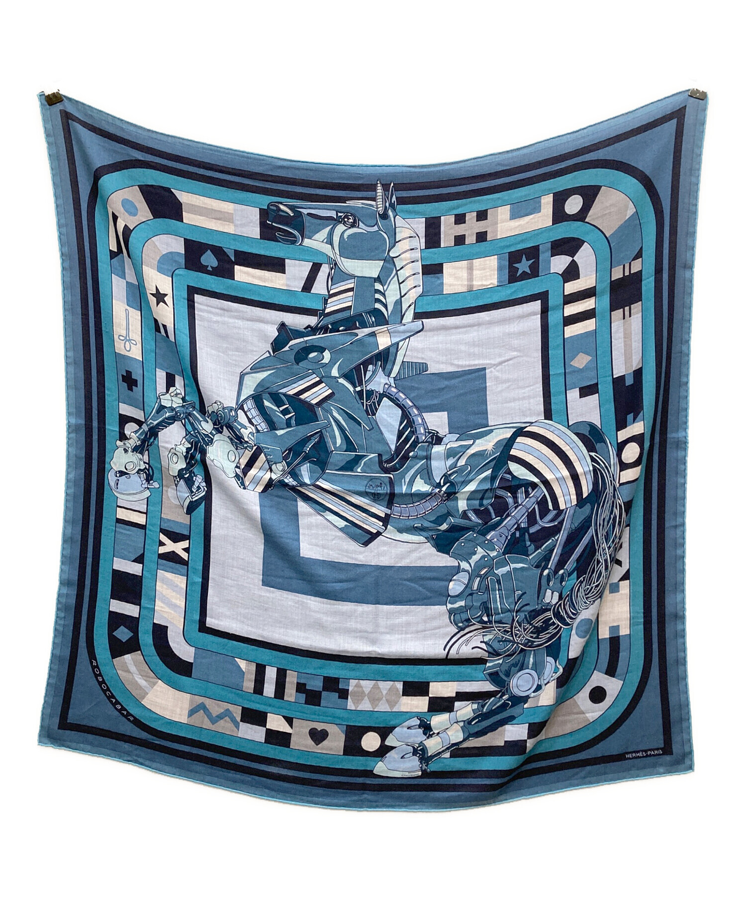 中古・古着通販】HERMES (エルメス) カレH100（ROBOC ABAR） ネイビー 