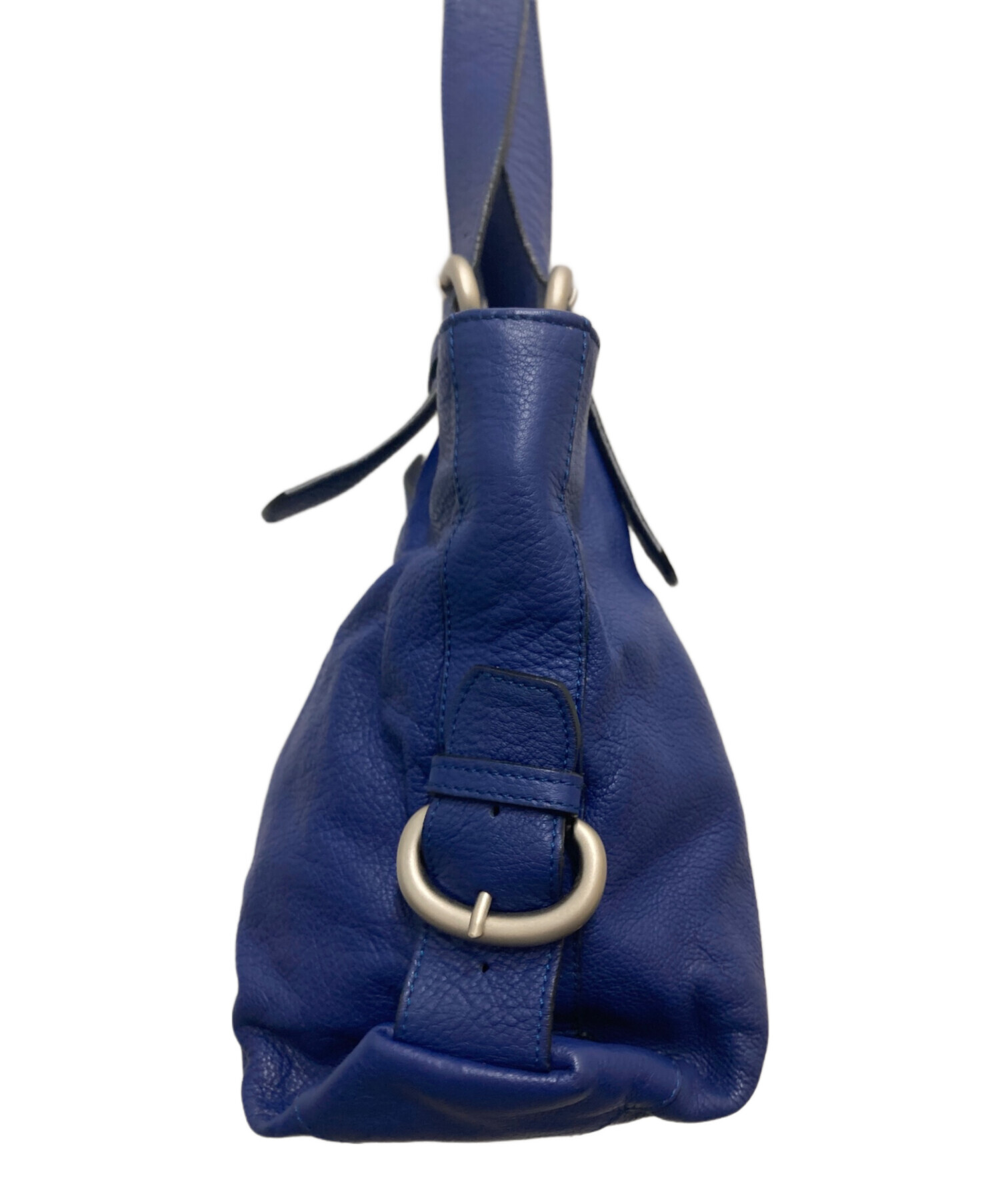 中古・古着通販】LUPO (ルポ) レザーハンドバッグ ブルー｜ブランド 