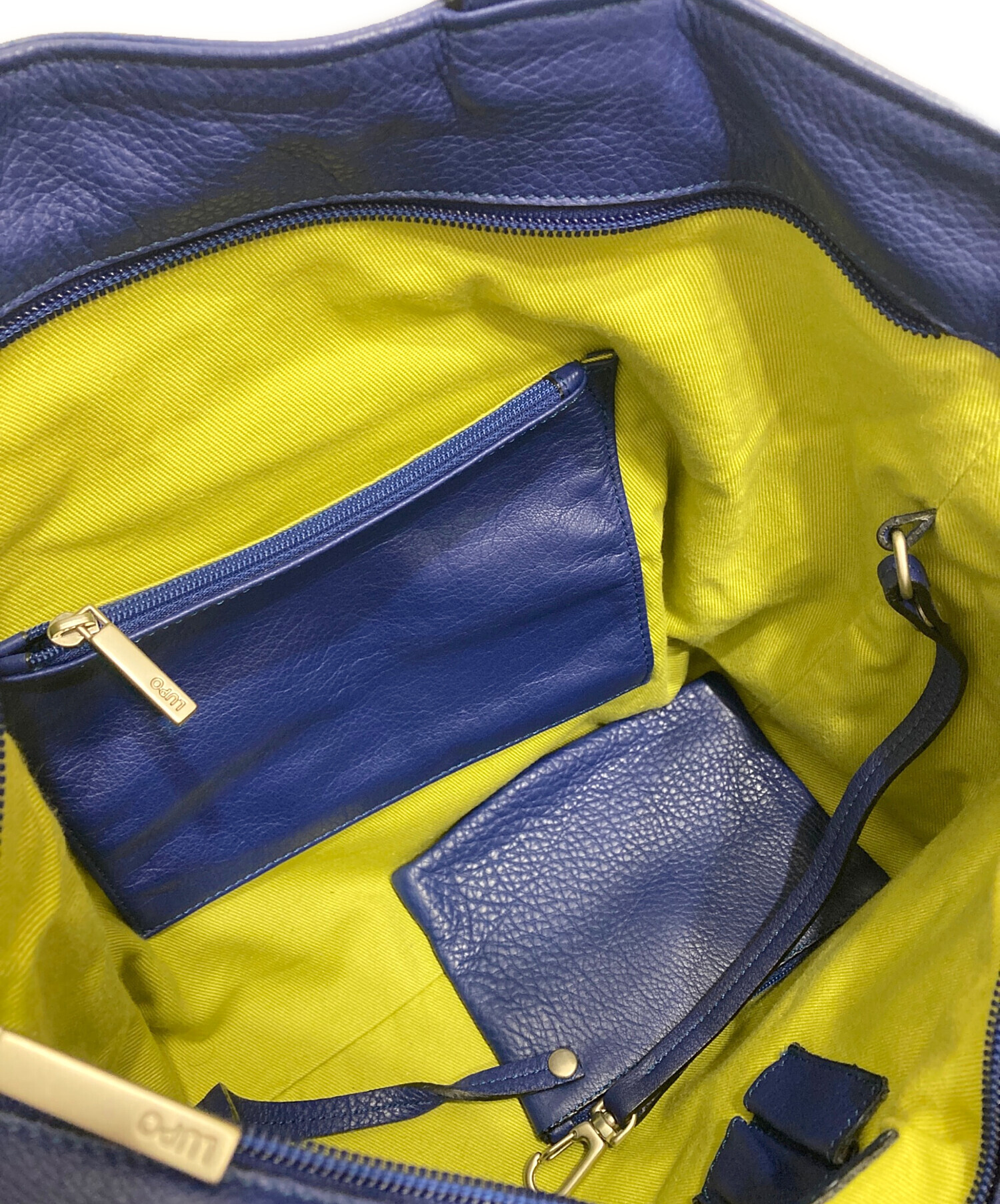 中古・古着通販】LUPO (ルポ) レザーハンドバッグ ブルー｜ブランド 