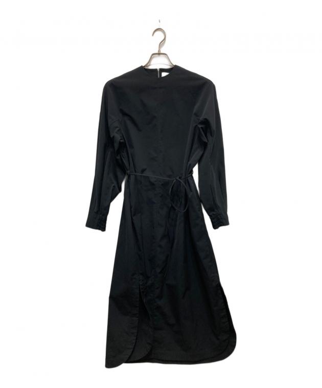中古・古着通販】HYKE (ハイク) TASLAN TWILL DRESS ブラック サイズ:M 