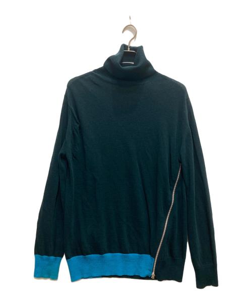 sacai ハイブリッドタートルネックニットシャツプルオーバー　サイズ2 sacai ハイブリッドタートルネックニットシャツプルオーバー サイズ2