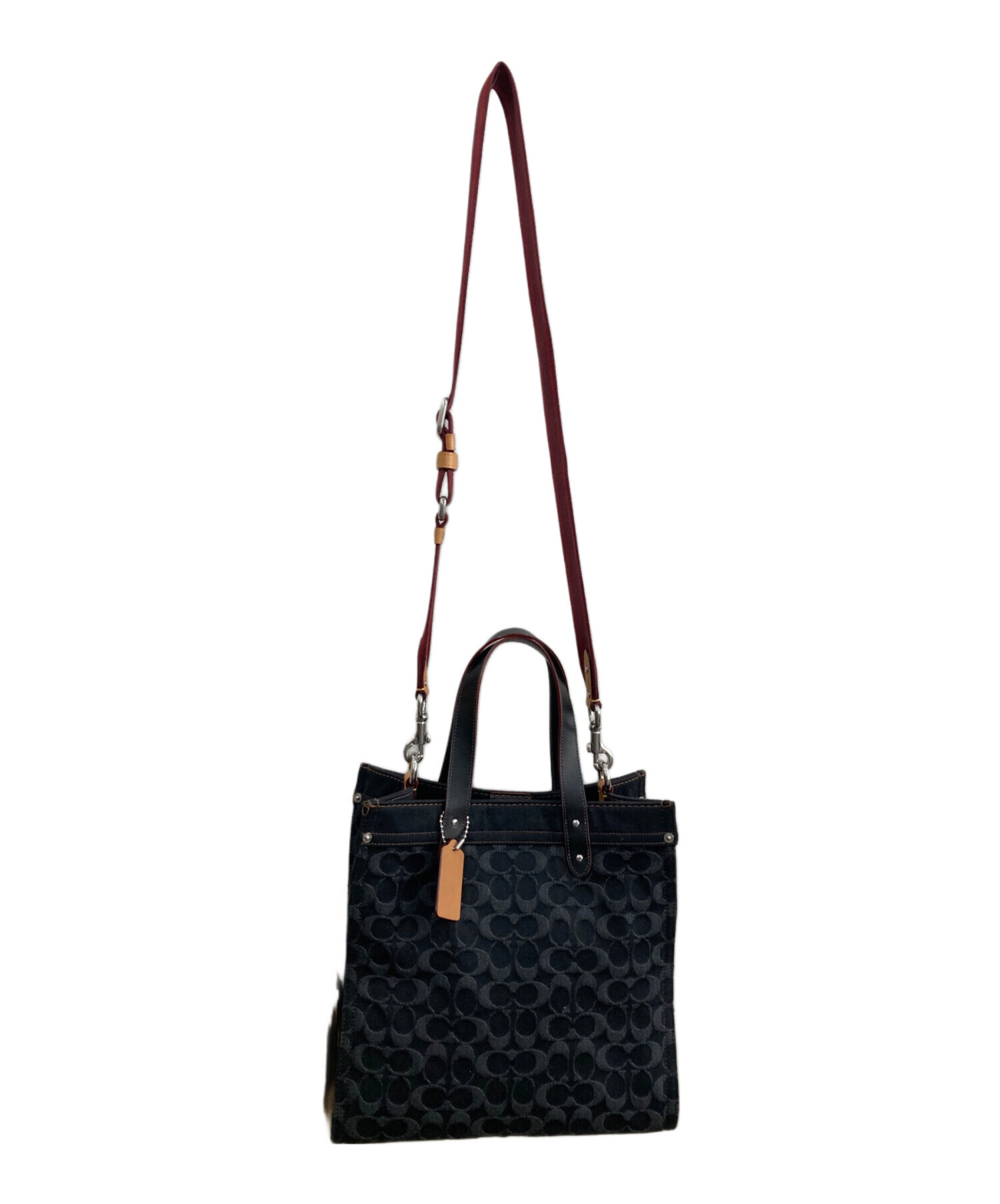 バッグ COACH コーチ フィールドトート シグネチャー デニム ブラック