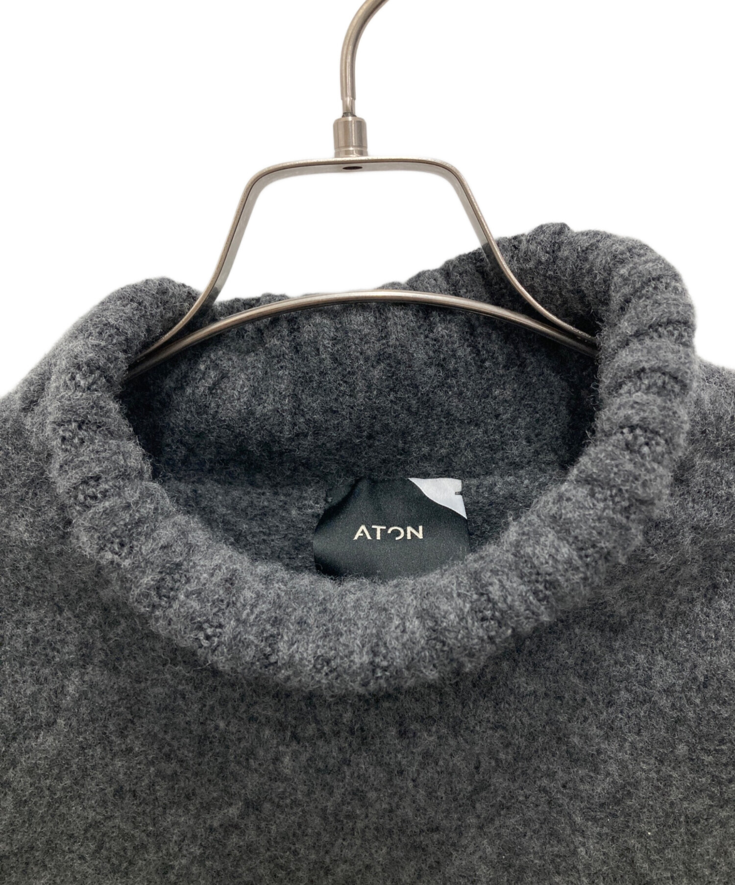 中古・古着通販】ATON (エイトン) ハイネックニット グレー サイズ:2