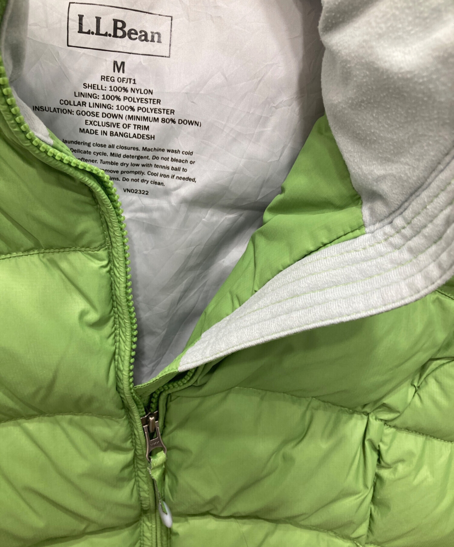 中古・古着通販】L.L.Bean (エルエルビーン) ダウンベスト 黄緑 サイズ