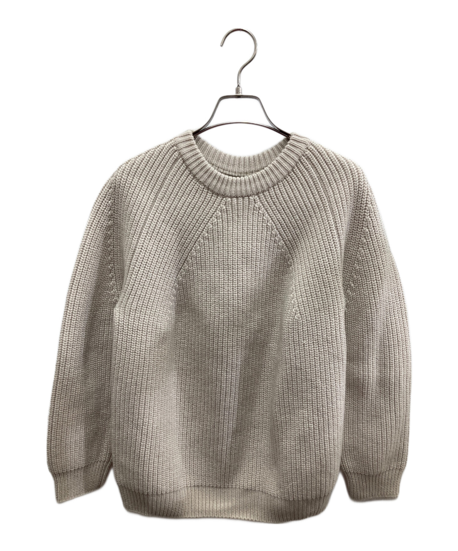 中古・古着通販】BATONER (バトナ―) SIGNATURE CREW NECK アイボリー 