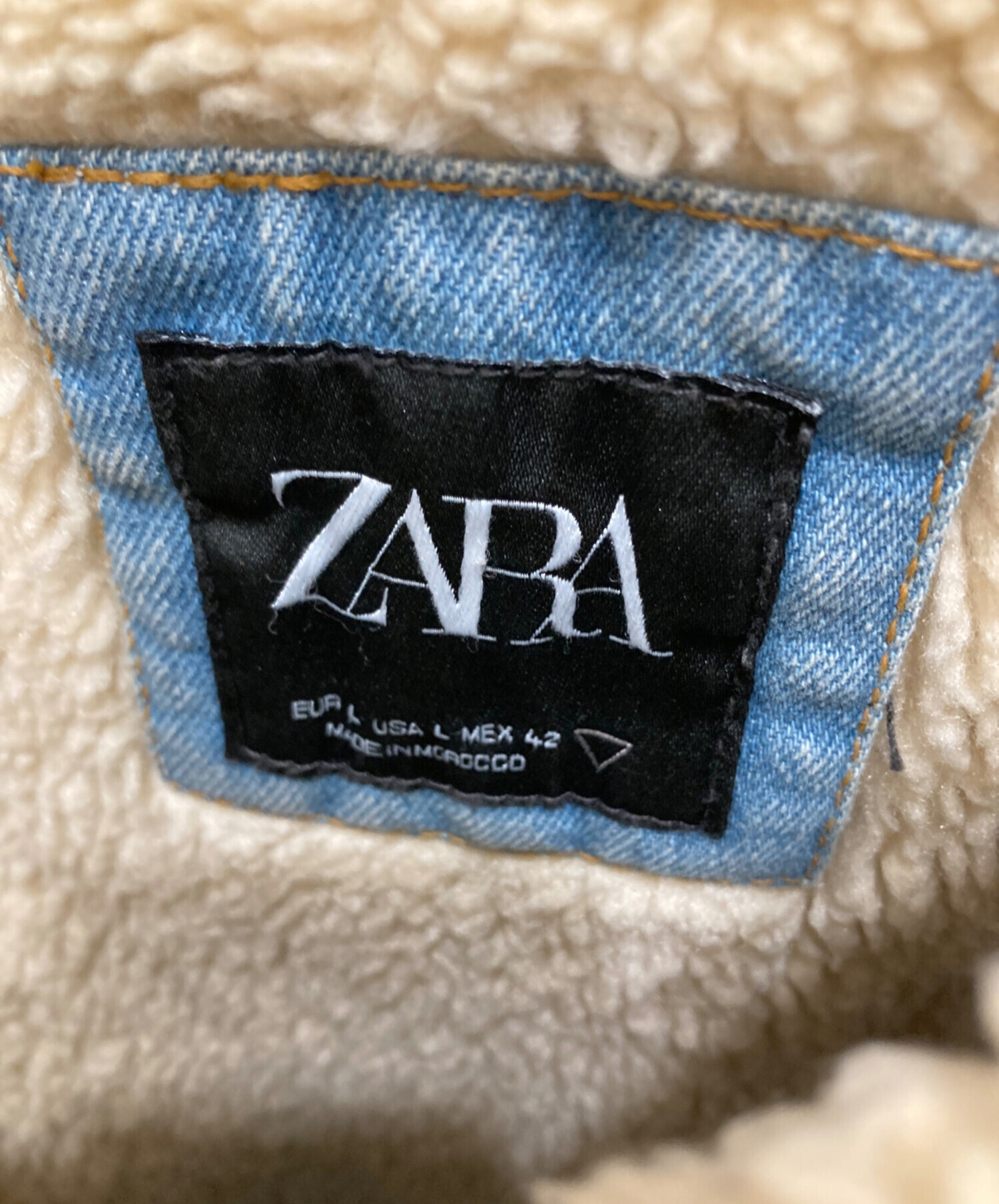 中古・古着通販】ZARA (ザラ) 裏ボアデニムジャケット ブルー サイズ:L 