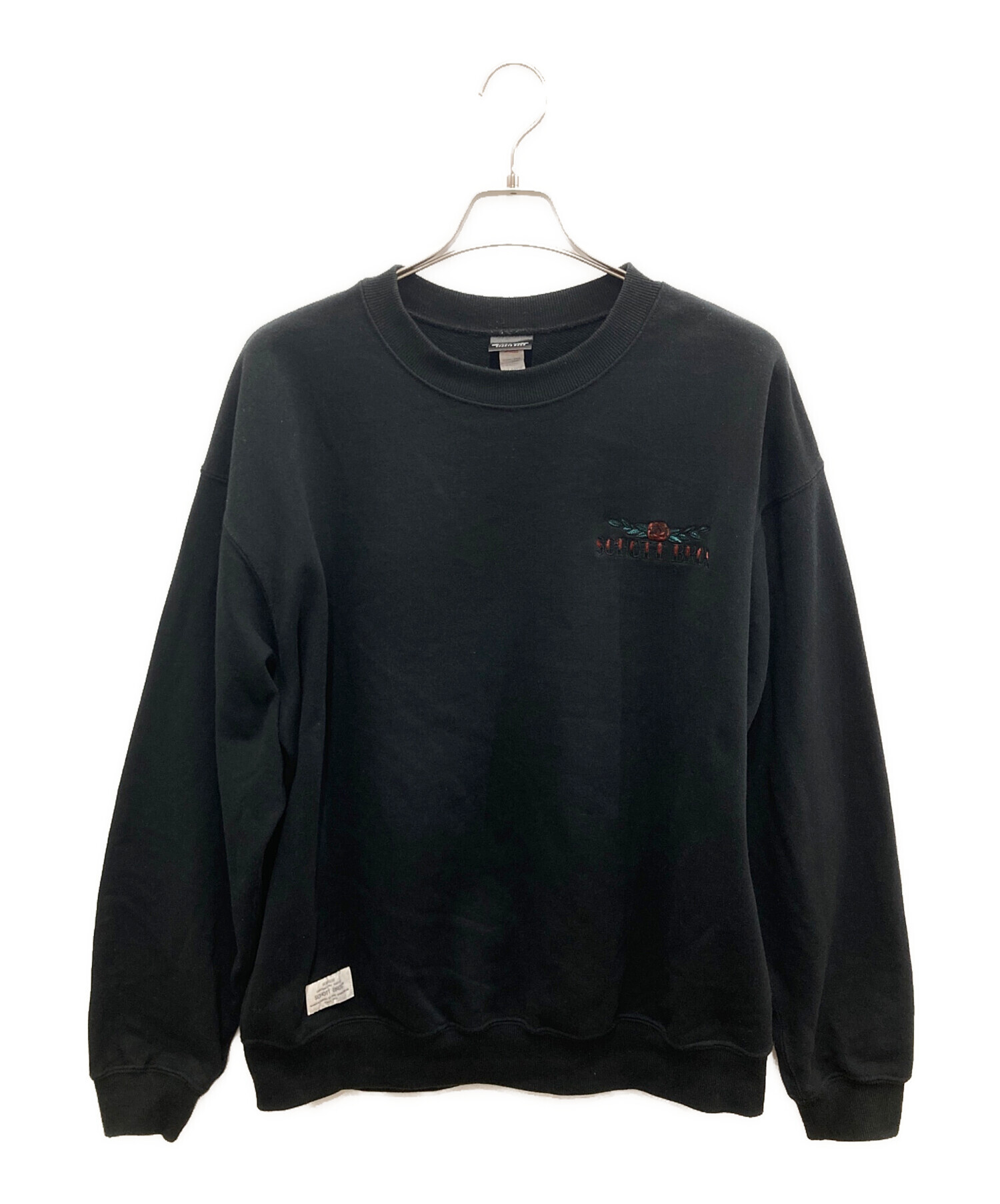 中古・古着通販】Schott (ショット) クルーネックスウェット ブラック 