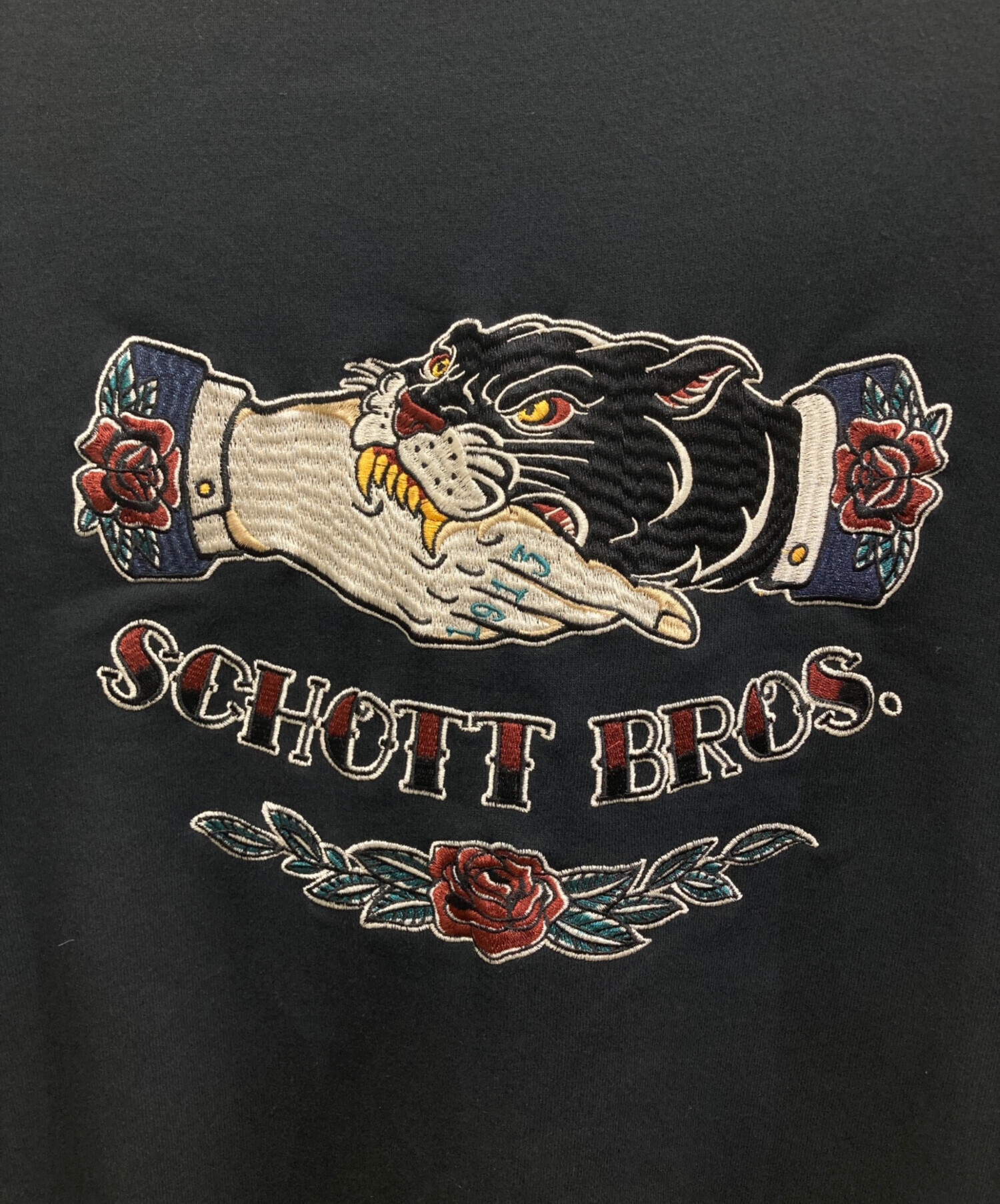 中古・古着通販】Schott (ショット) クルーネックスウェット ブラック 