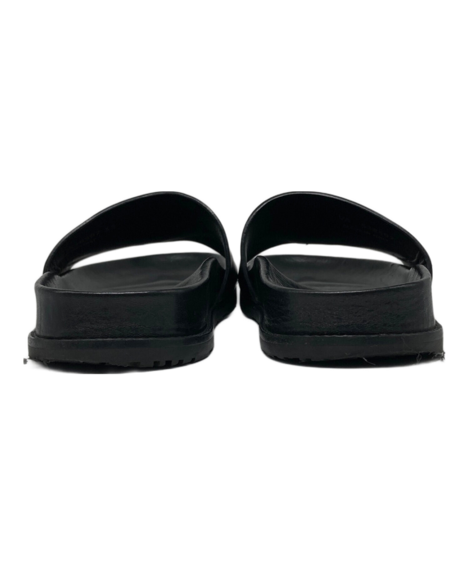 SAINT LAURENT PARIS レザーサンダル ブラック　42 中古・古着通販】Saint Laurent Paris (サンローランパリ) ロゴ
