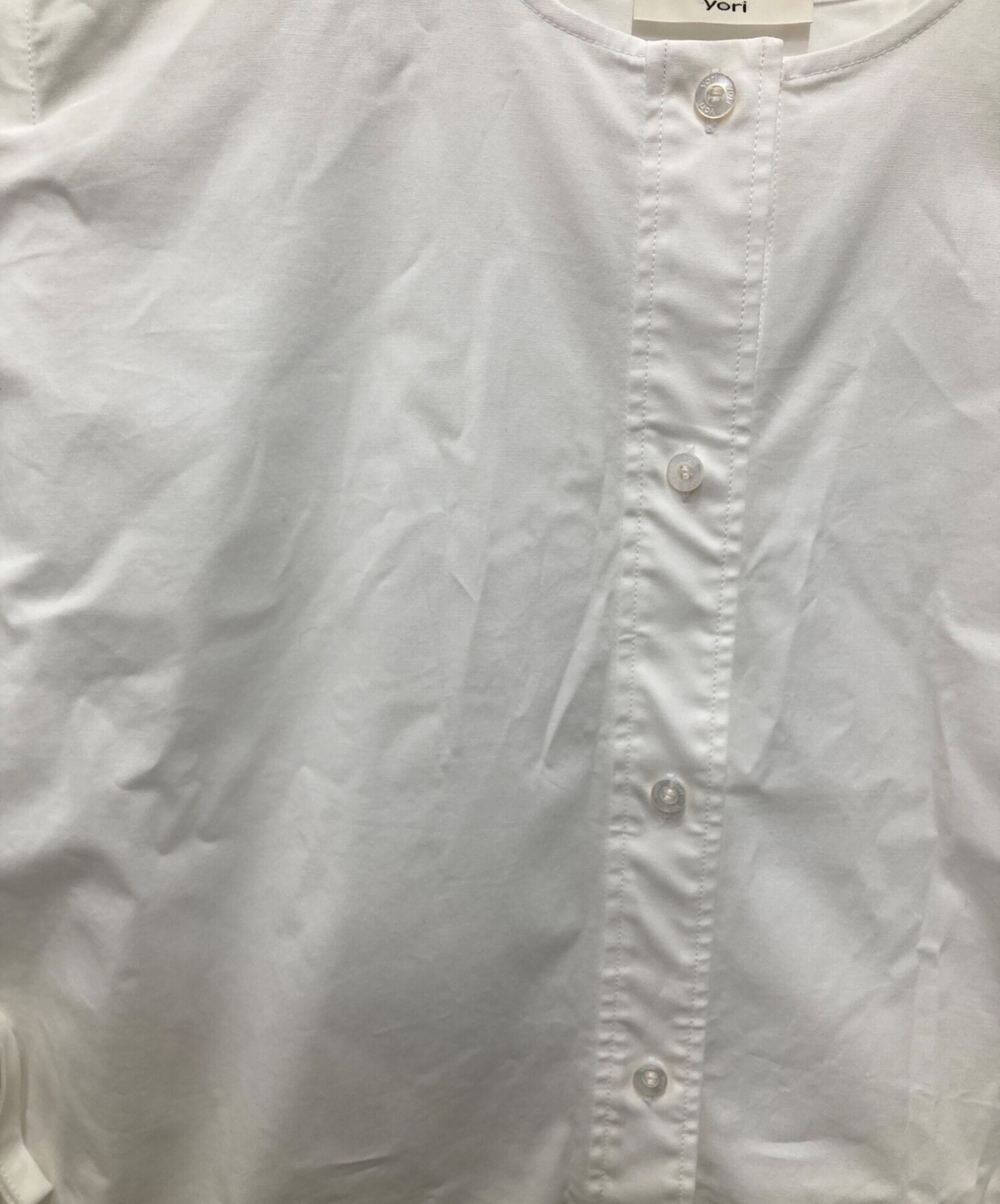 中古・古着通販】YORI (ヨリ) ウエッジラインブラウス ホワイト サイズ 