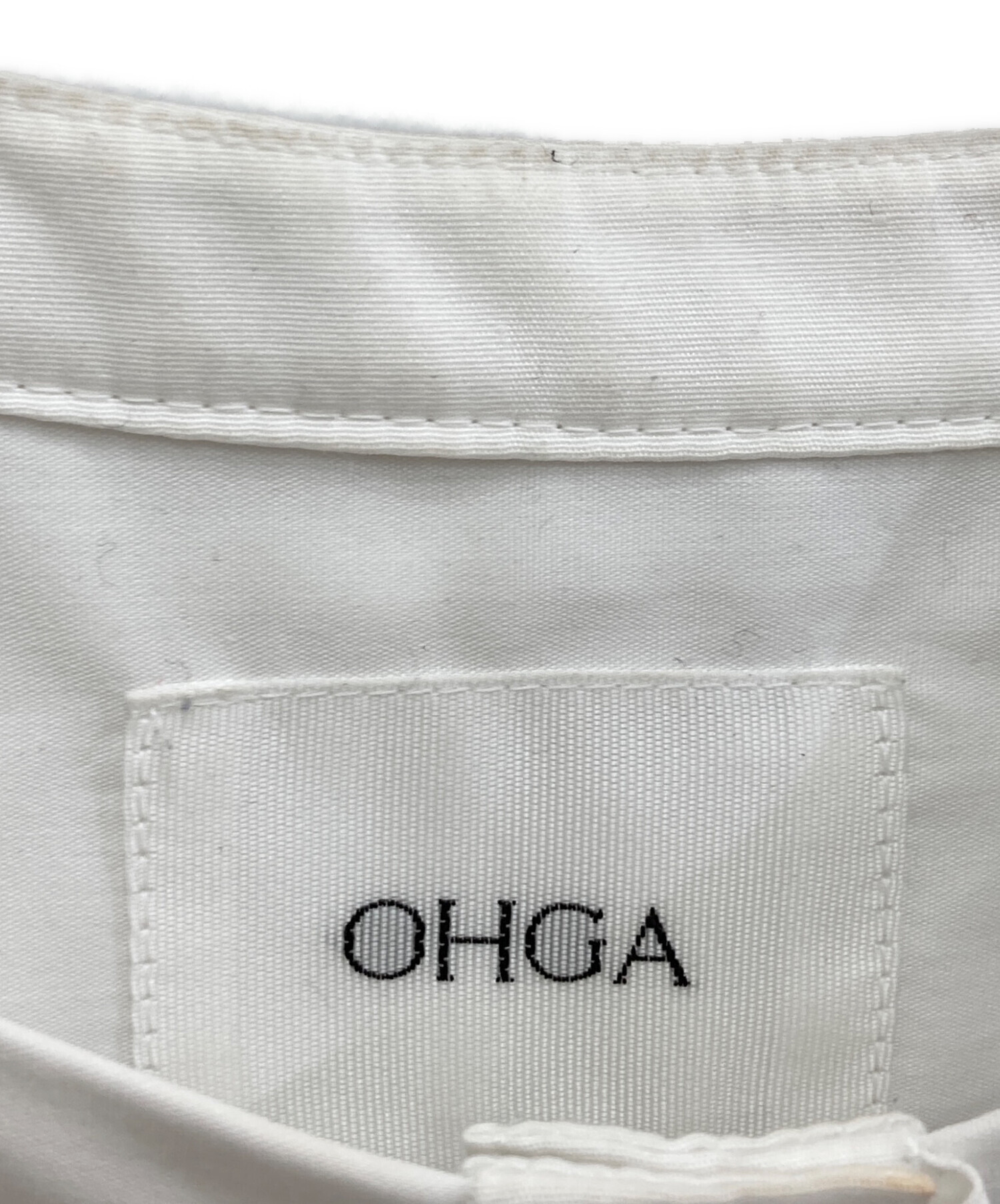 中古・古着通販】OHGA (オオガ) リボンタイシャツ ホワイト サイズ 