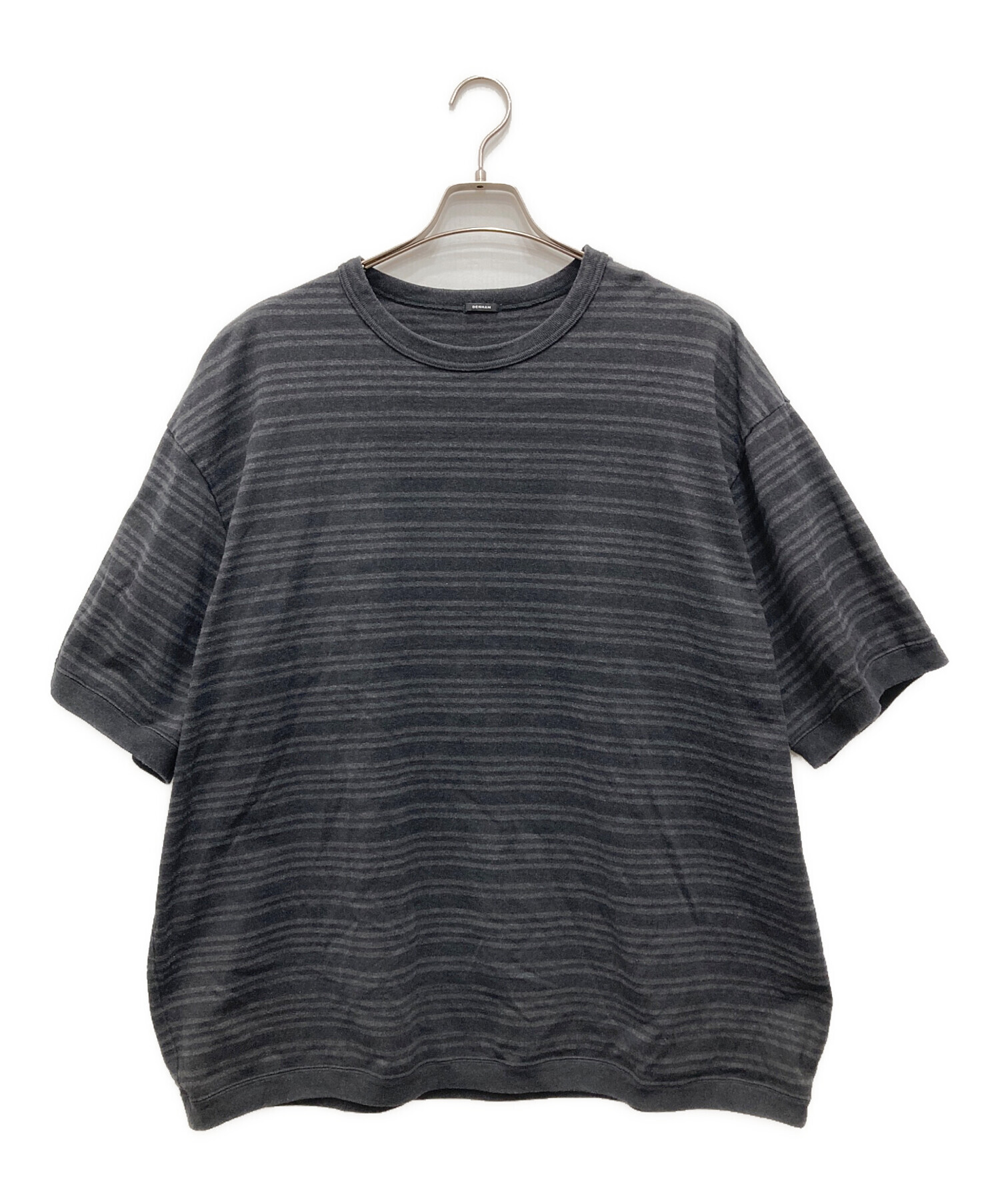 中古・古着通販】Denham (デンハム) ボーダーTシャツ ブラック サイズ 
