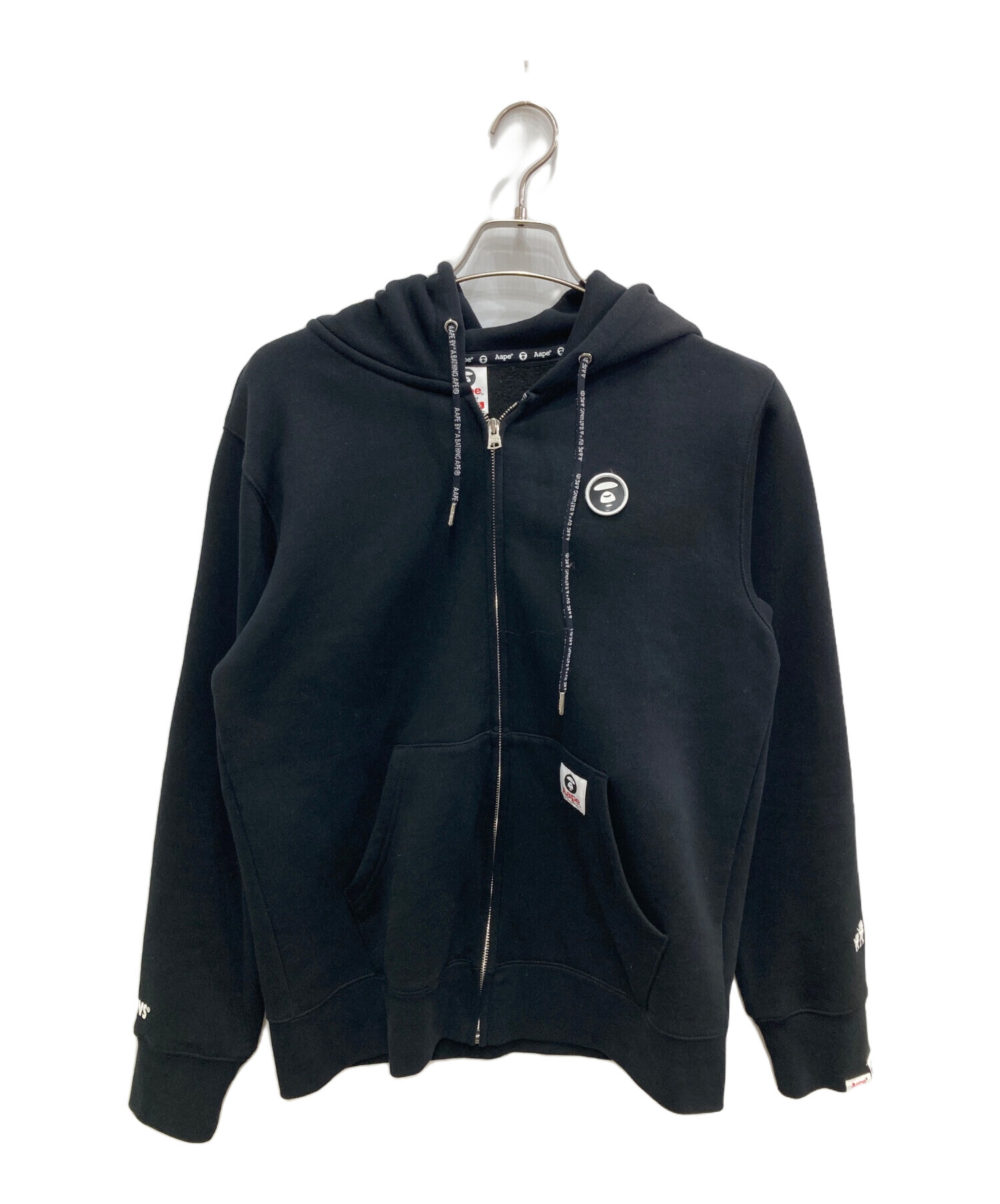 A Bathing Ape フルジップパーカー ビッグロゴ 黒 M. クリアランス販売中 ア ベイシング エイプ Zipパーカー サイズL