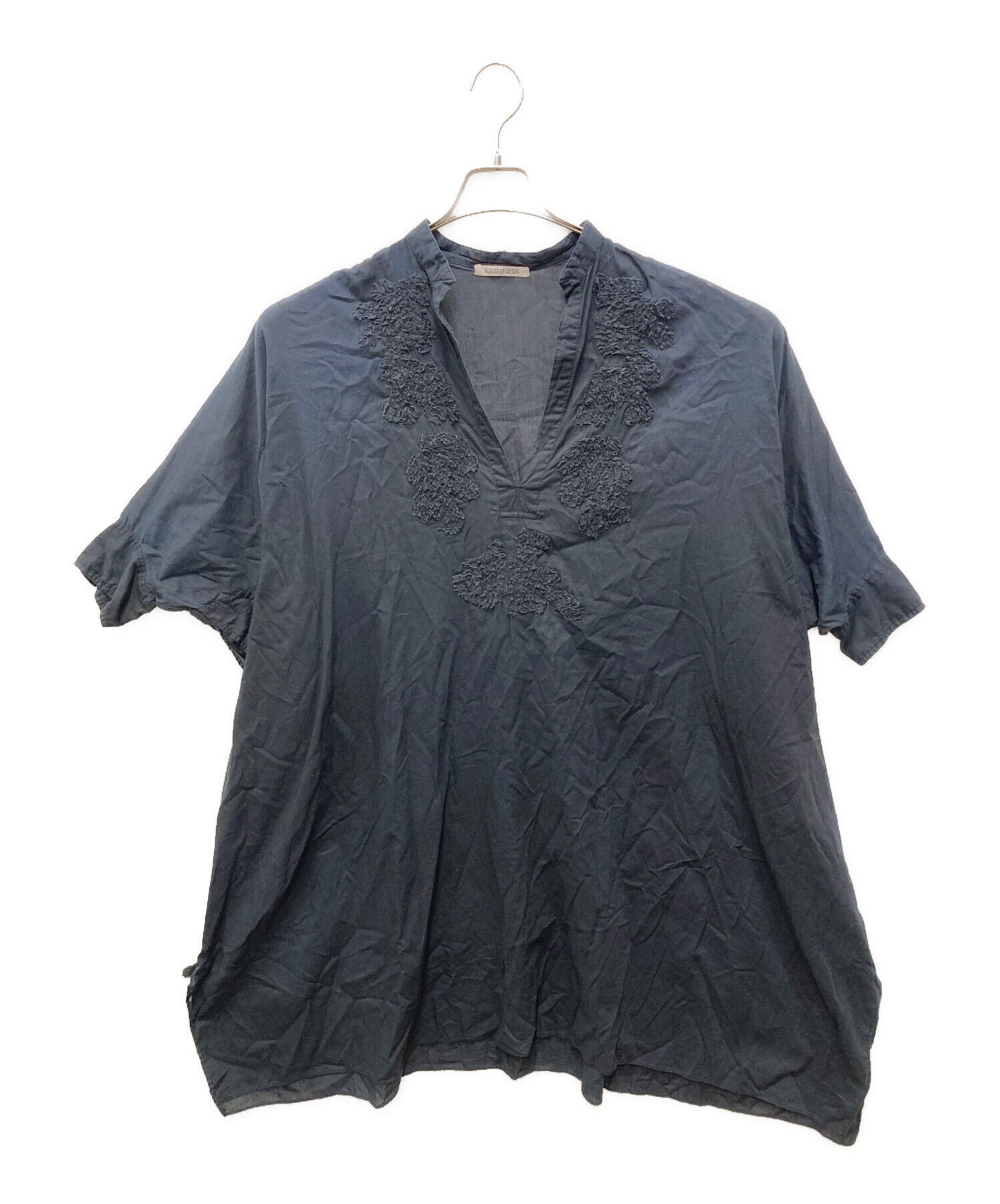 ハウスオブロータス ネイビー 半袖 ロングワンピース ハウスオブロータス ネイビー 半袖 ロングワンピース