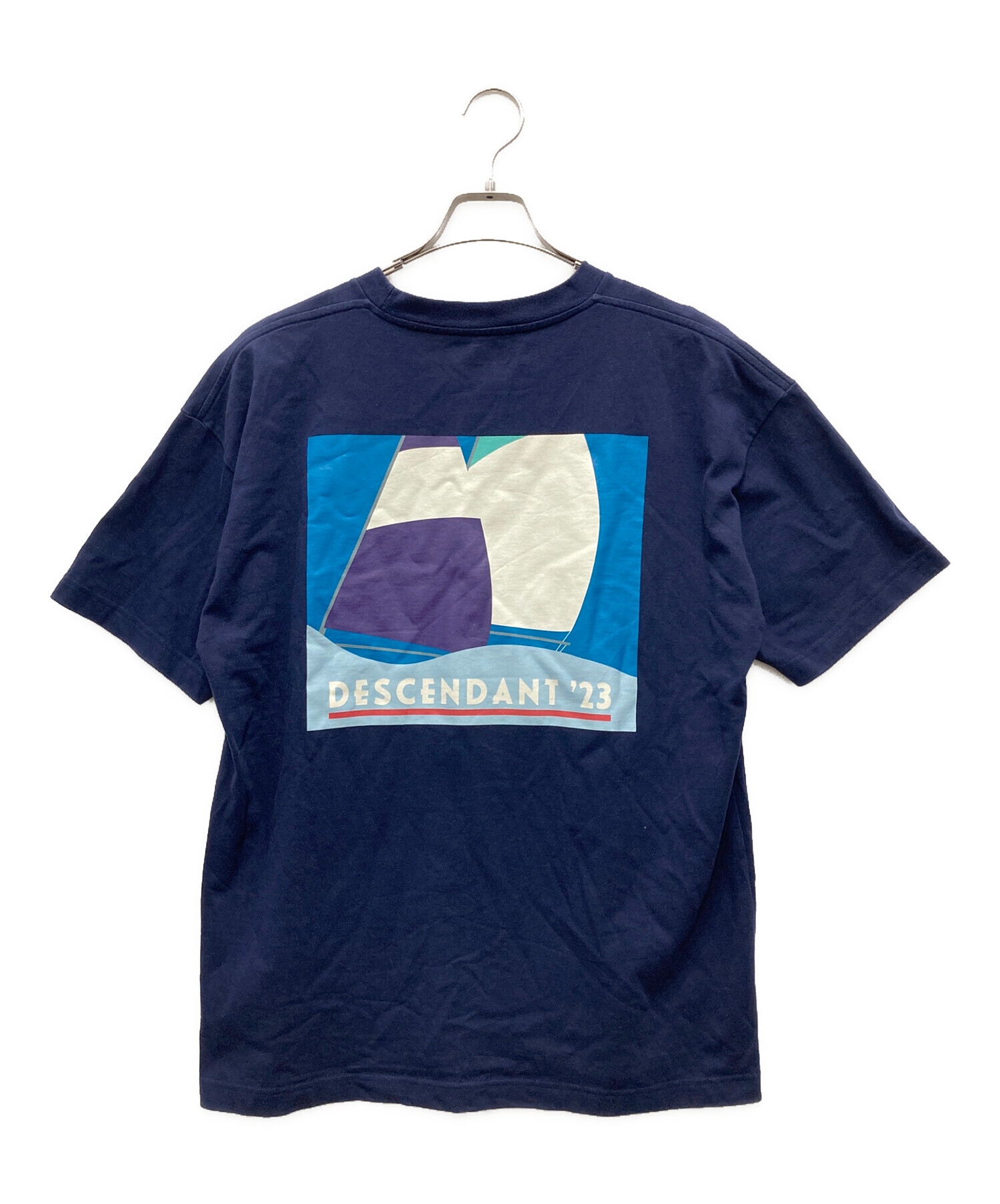 中古・古着通販】DESCENDANT (ディセンダント) ロゴTシャツ ネイビー 