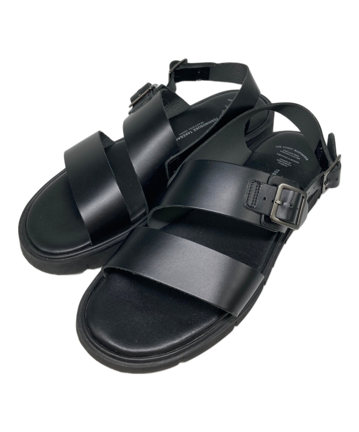 TOSHINOSUKE TAKEGAHARA ブラック ウェッジソール 24cm