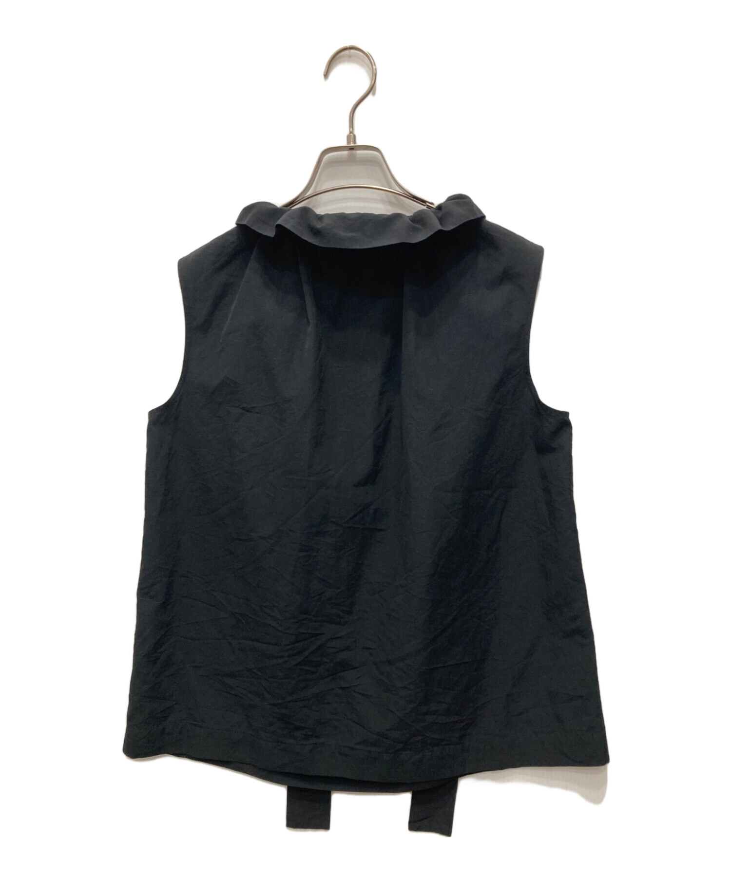 UNITED ARROWS 黒 フリルノースリーブベスト ミニマル フリル ベスト
