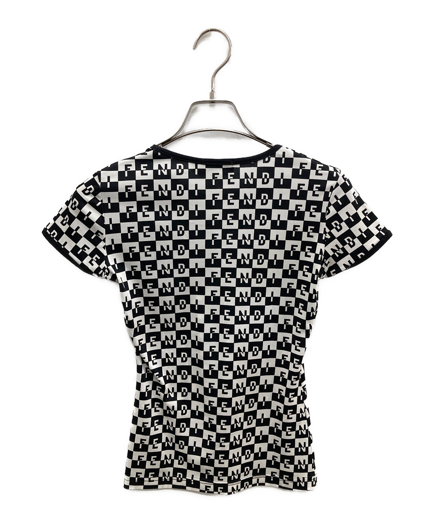 中古・古着通販】FENDI (フェンディ) 総柄Tシャツ ホワイト×ブラック 