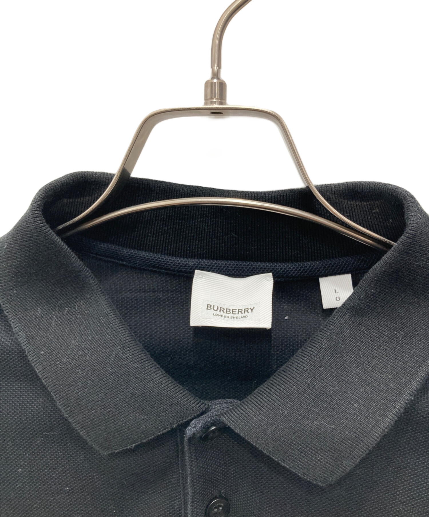 中古・古着通販】BURBERRY (バーバリー) ポロシャツ ブラック サイズ:L