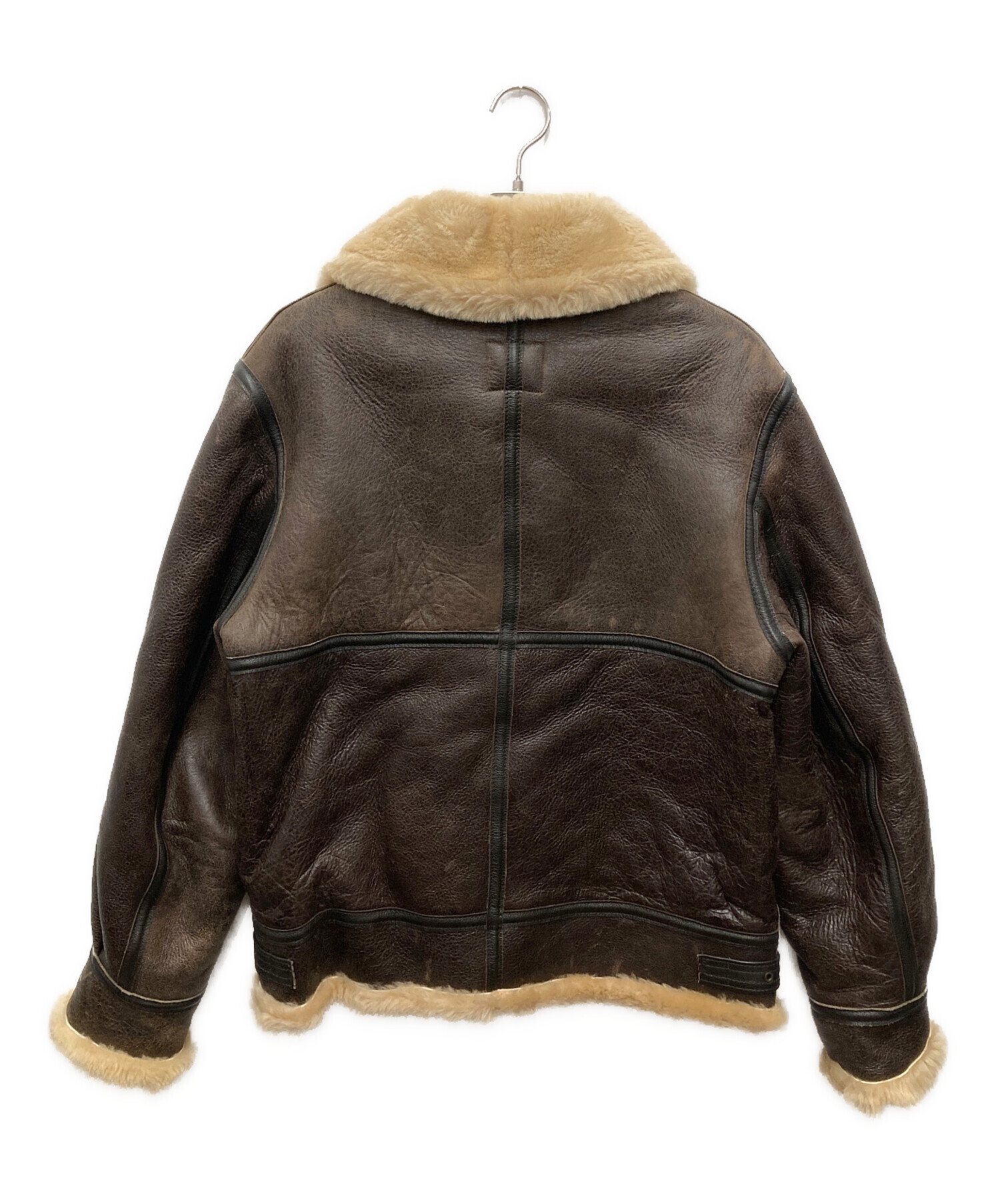 希少 AVIREX B-3 ムートンフライトジャケット 羊革 ブラウン 40 L 中古・古着通販】AVIREX (アヴィレックス) B-3 ムートンフライト