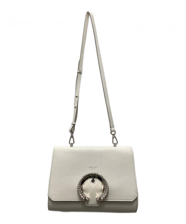 ジミーチュウ ハンドバッグ　ショルダー　2WAY クリスタル　マデリン　白 JIMMY CHOO ジミーチュウ マデリンクリスタルバックル 2WAYショルダー