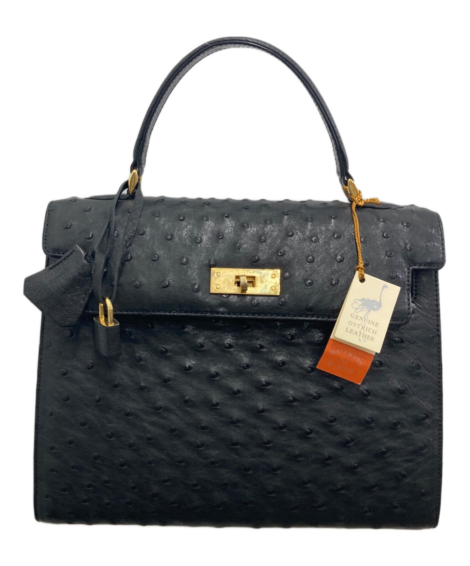 オーストリッチ  ハンドバッグ ブラック  ostrich 中古・古着通販】ostrich (オーストリッチ) オーストリッチ