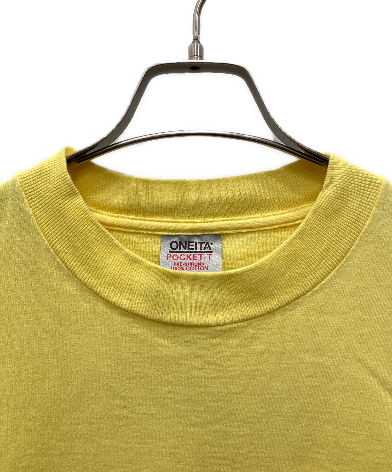 90s ONEITA 無地 Tシャツ イエロー ゴールド XL 2枚セット 中古・古着通販】ONEITA (オニータ) 90'sポケットTシャツ イエロー