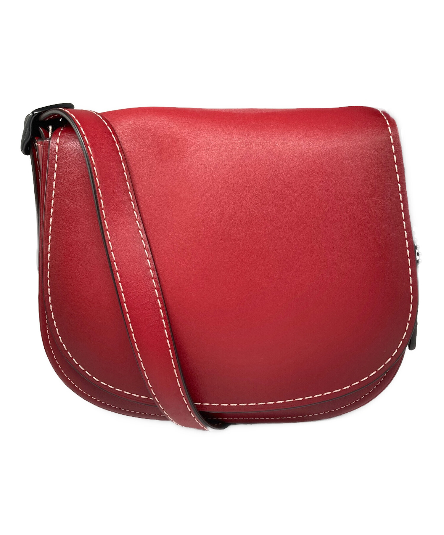 中古・古着通販】COACH (コーチ) レザーショルダーバッグ ボルドー 