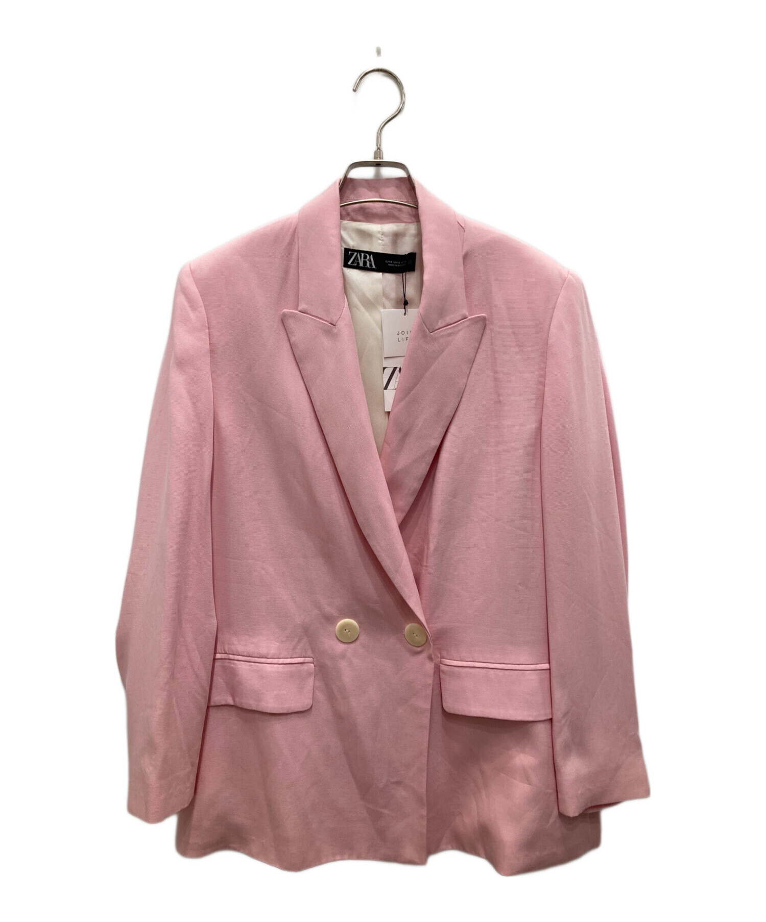 中古・古着通販】ZARA (ザラ) ダブルテーラードジャケット ピンク