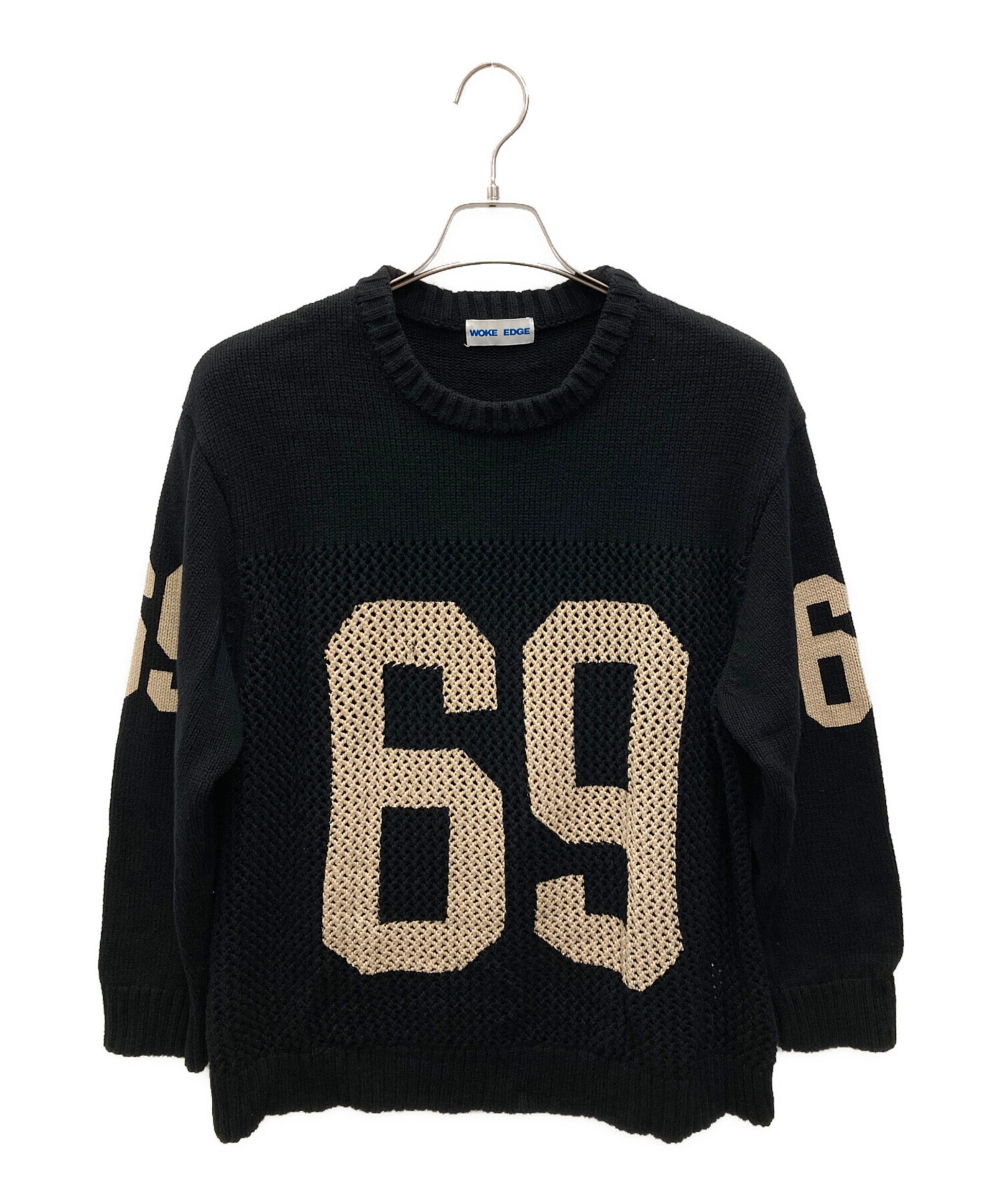 woke edge football jersey knit Lサイズ　かつき 中古・古着通販】WOKE EDGE (ウォーク エッジ) Football Jersey Knit