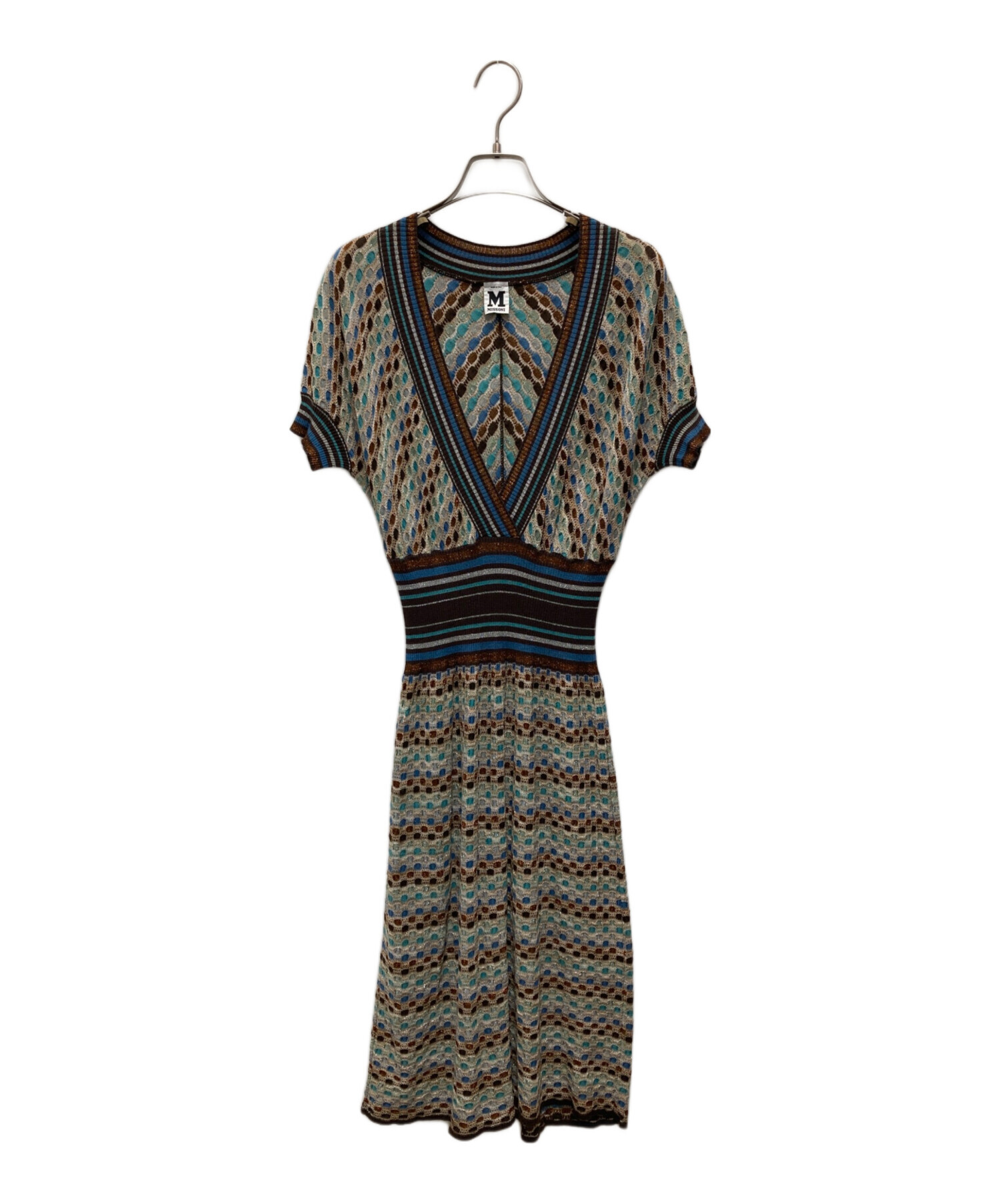 【美品】ミッソーニ（MISSONI）ノースリーブ/46 中古・古着通販】MISSONI (ミッソーニ) ワンピース ベージュ サイズ:46