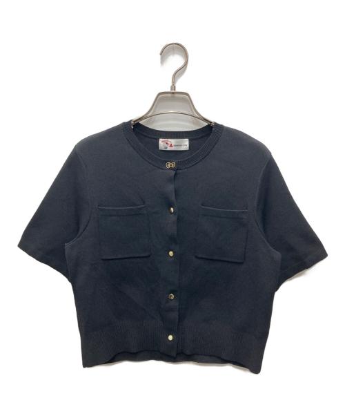【美品・完売】キティ×Apuweiser-riche 半袖ニットジャケット 黒 中古・古着通販】Apuweiser-riche (アプワイザーリッシェ) HELLO KITTY